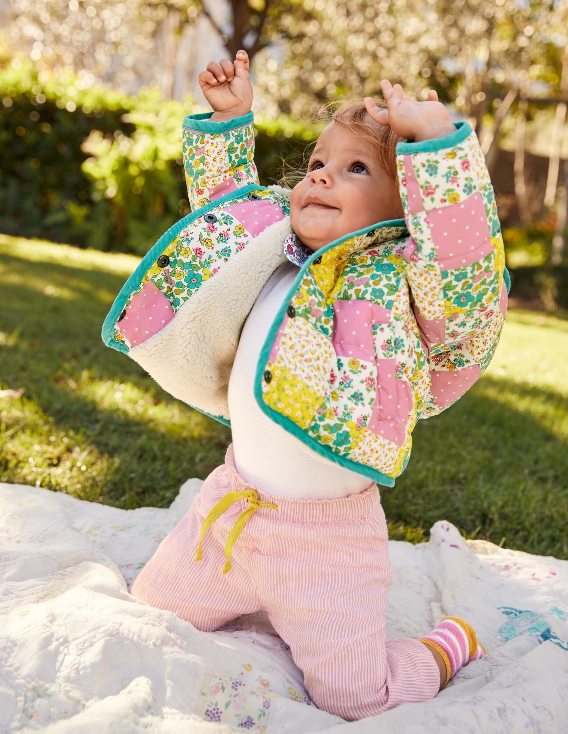 Padded Jacket-Multi Floral Patchwork-5
