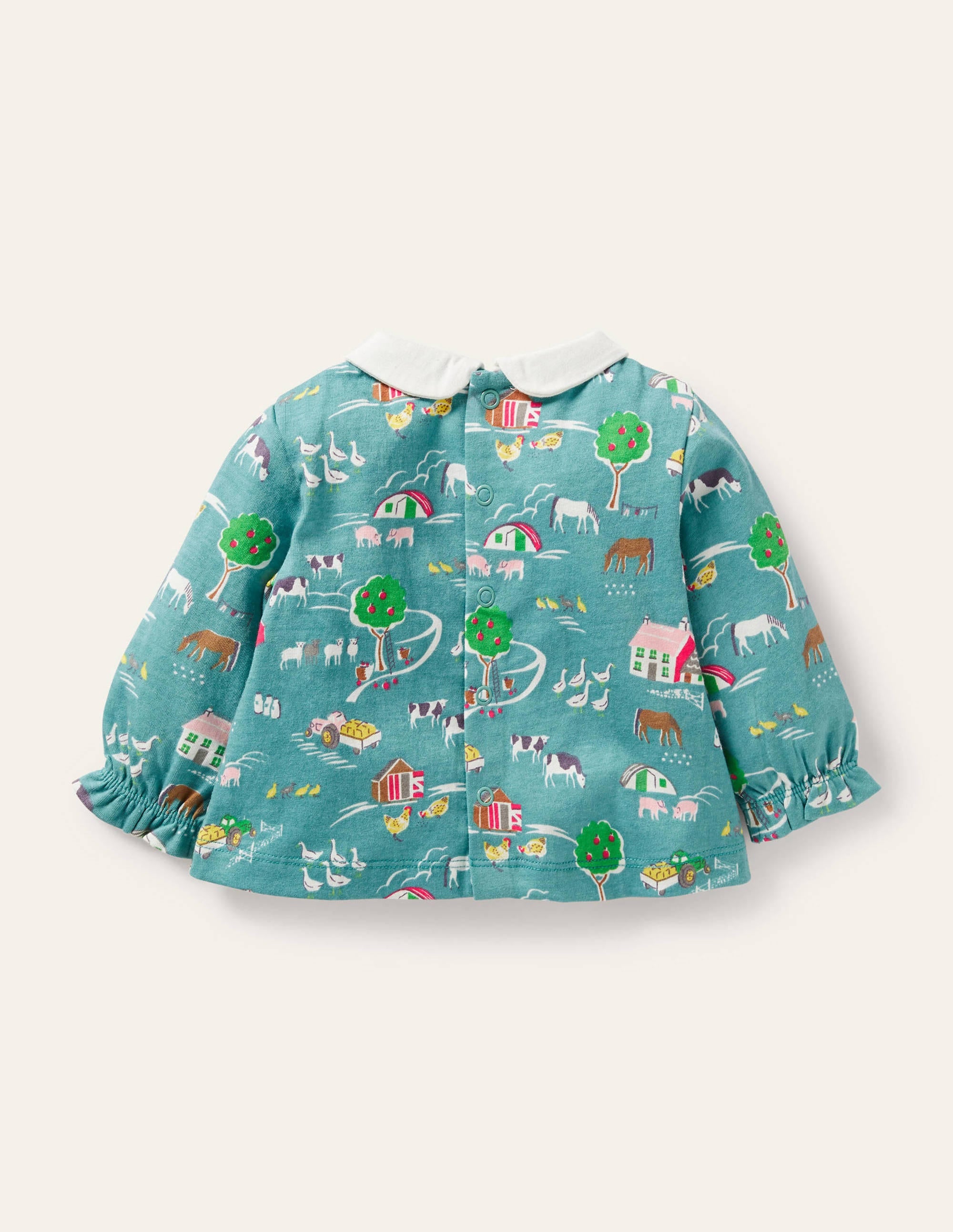 Printed Collared Top-Brook Blue Farmyard - Image 2