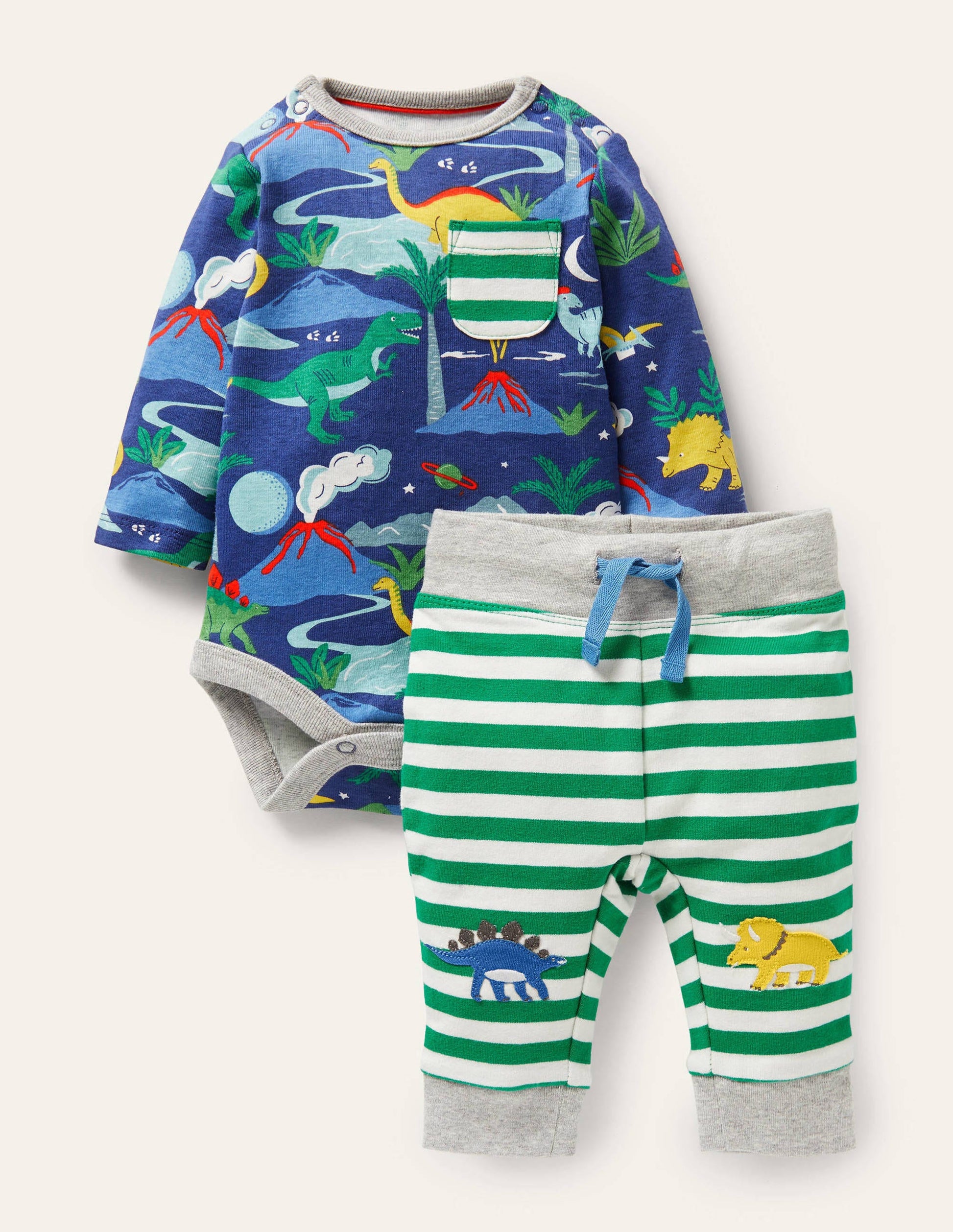 Body and Leggings Set-Starboard Blue Dinos-1