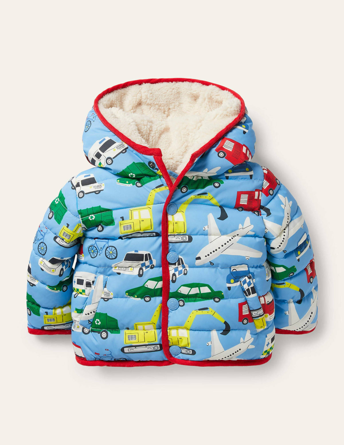 Padded Jacket-Surfboard Blue Things That Go-1