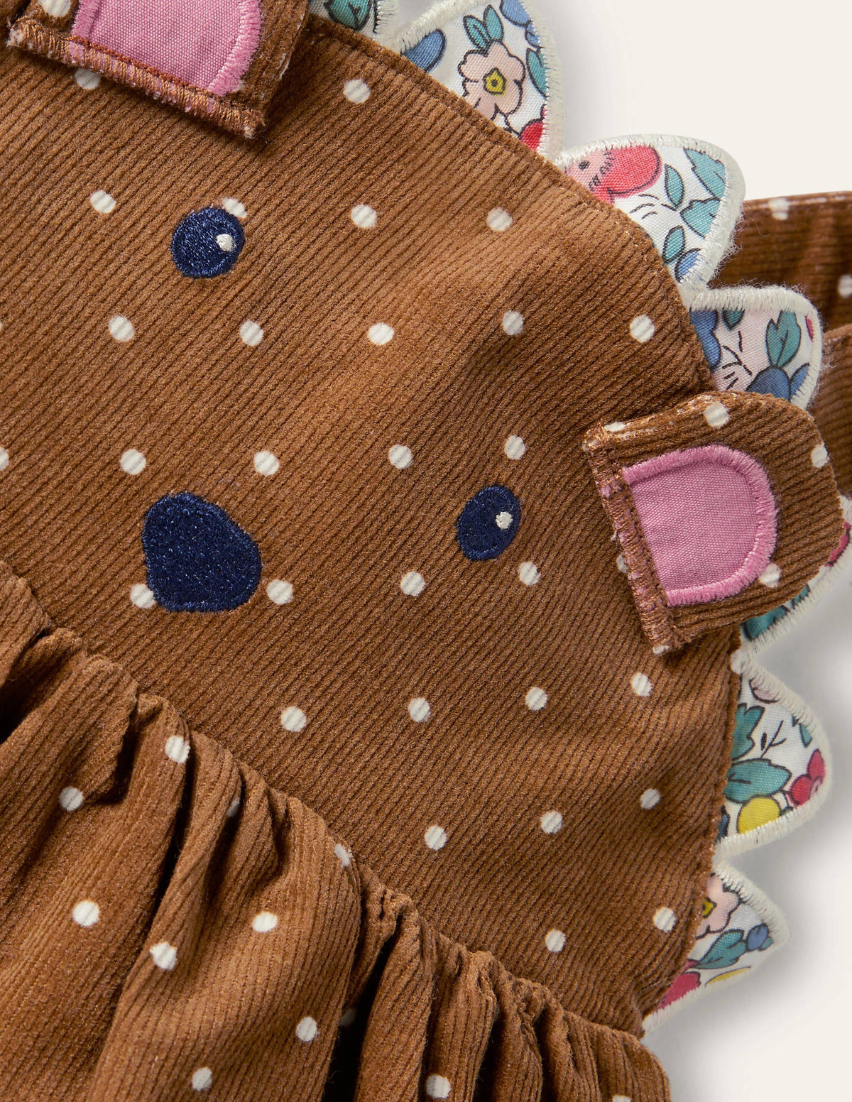 Novelty Cord Pinnie-Butterscotch Brown Hedgehog-3