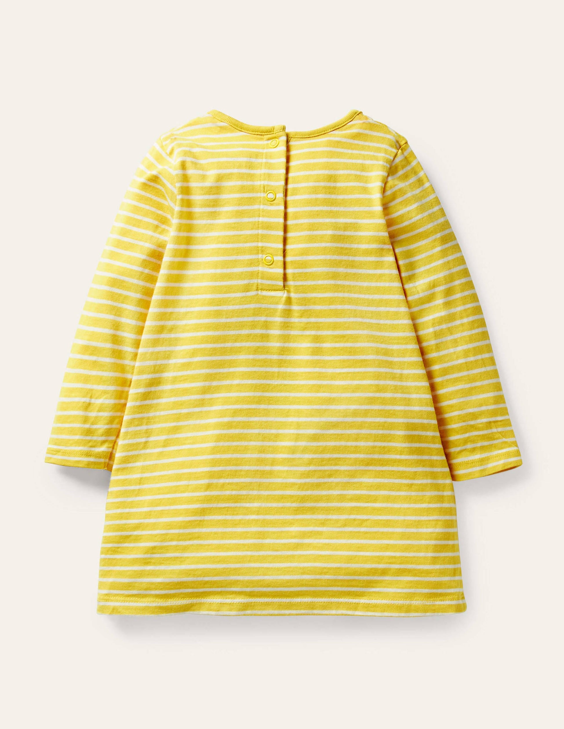 Big Appliqué Dress-Sweetcorn Yellow/Ivory Bunnies-2
