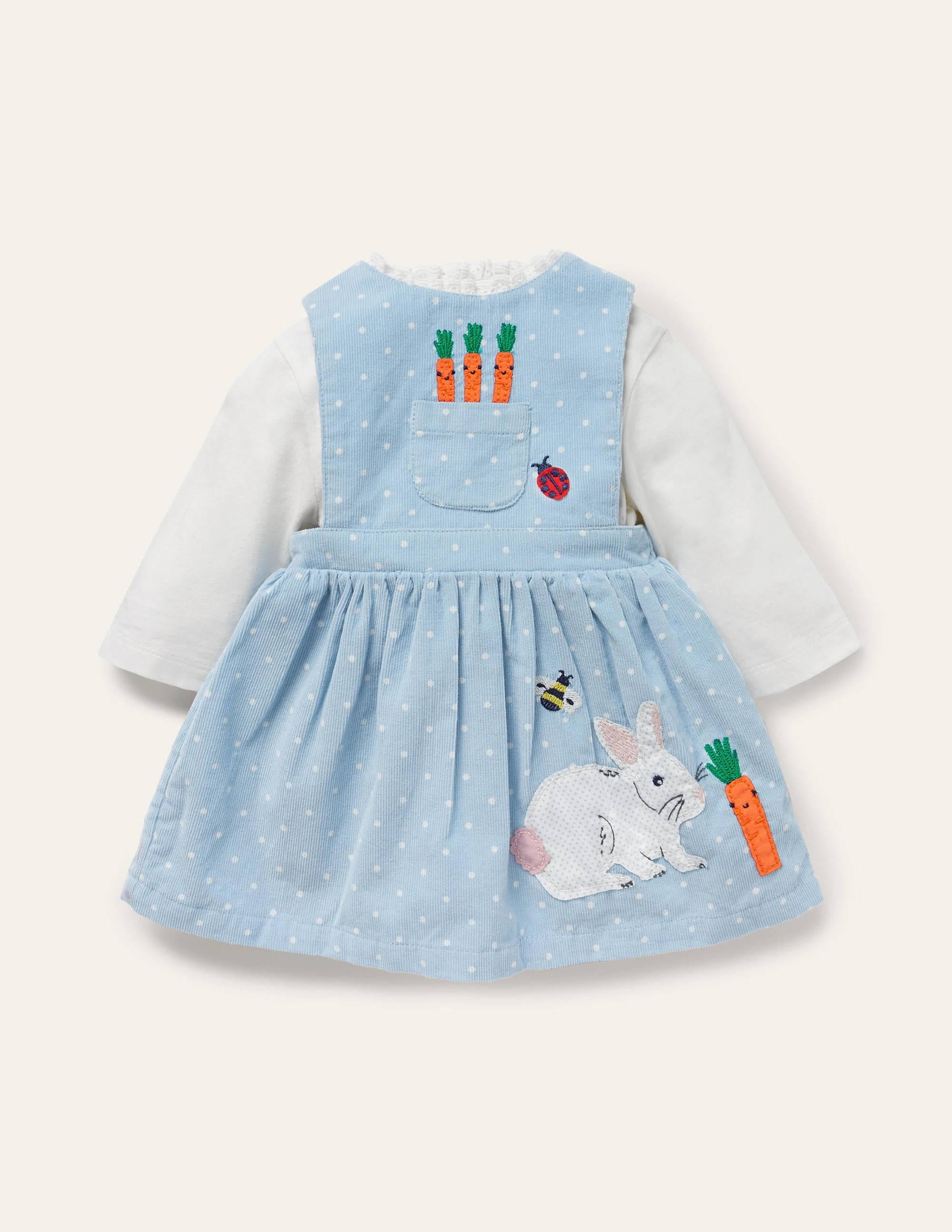 Cord Bunny Pinnie Set-Sky Blue Bunnies - Image 1