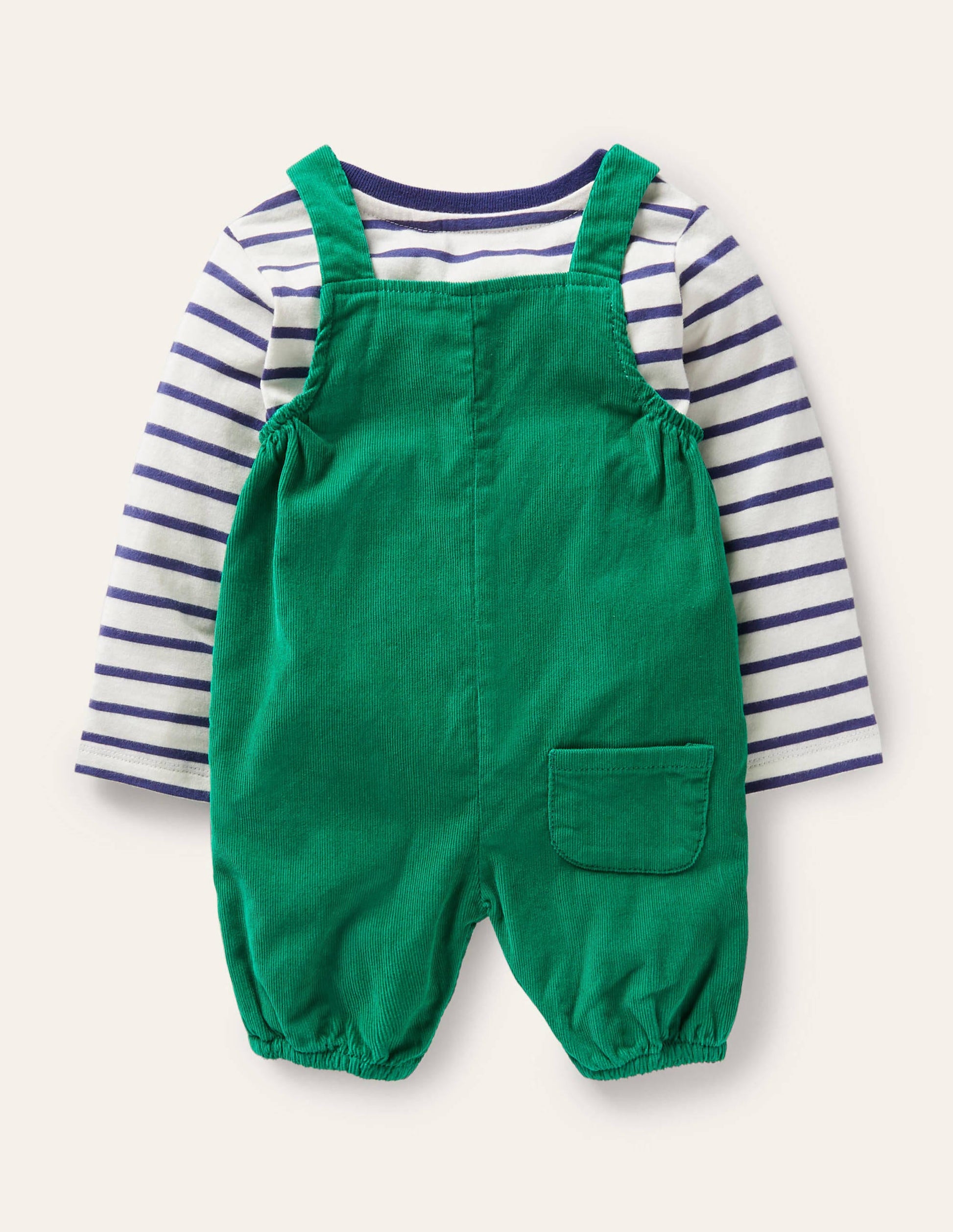 Fun Dungaree Set-Highland Green Dino-2