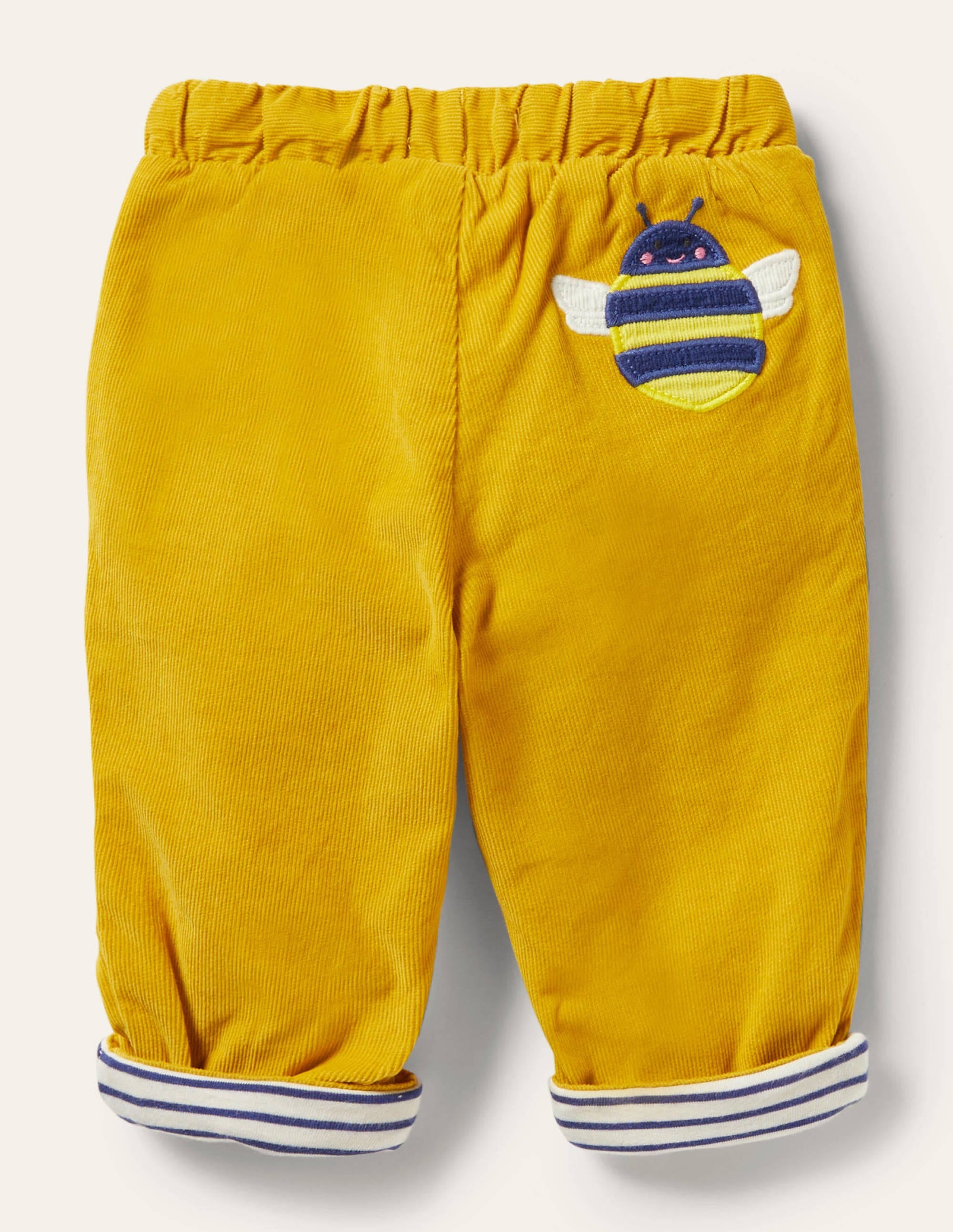Jersey-lined Cord Trousers-Honeycomb Yellow - Image 2