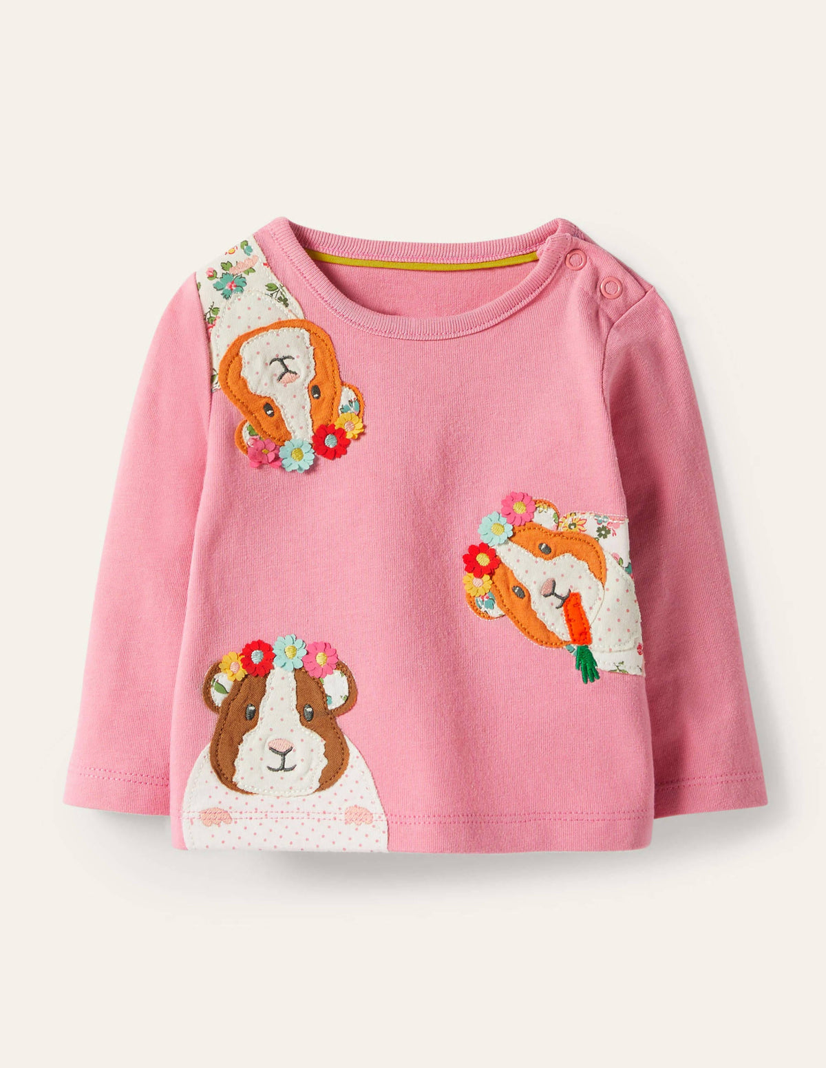 Guinea Pig Appliqué T-shirt-Formica Pink Guinea Pigs - Image 1