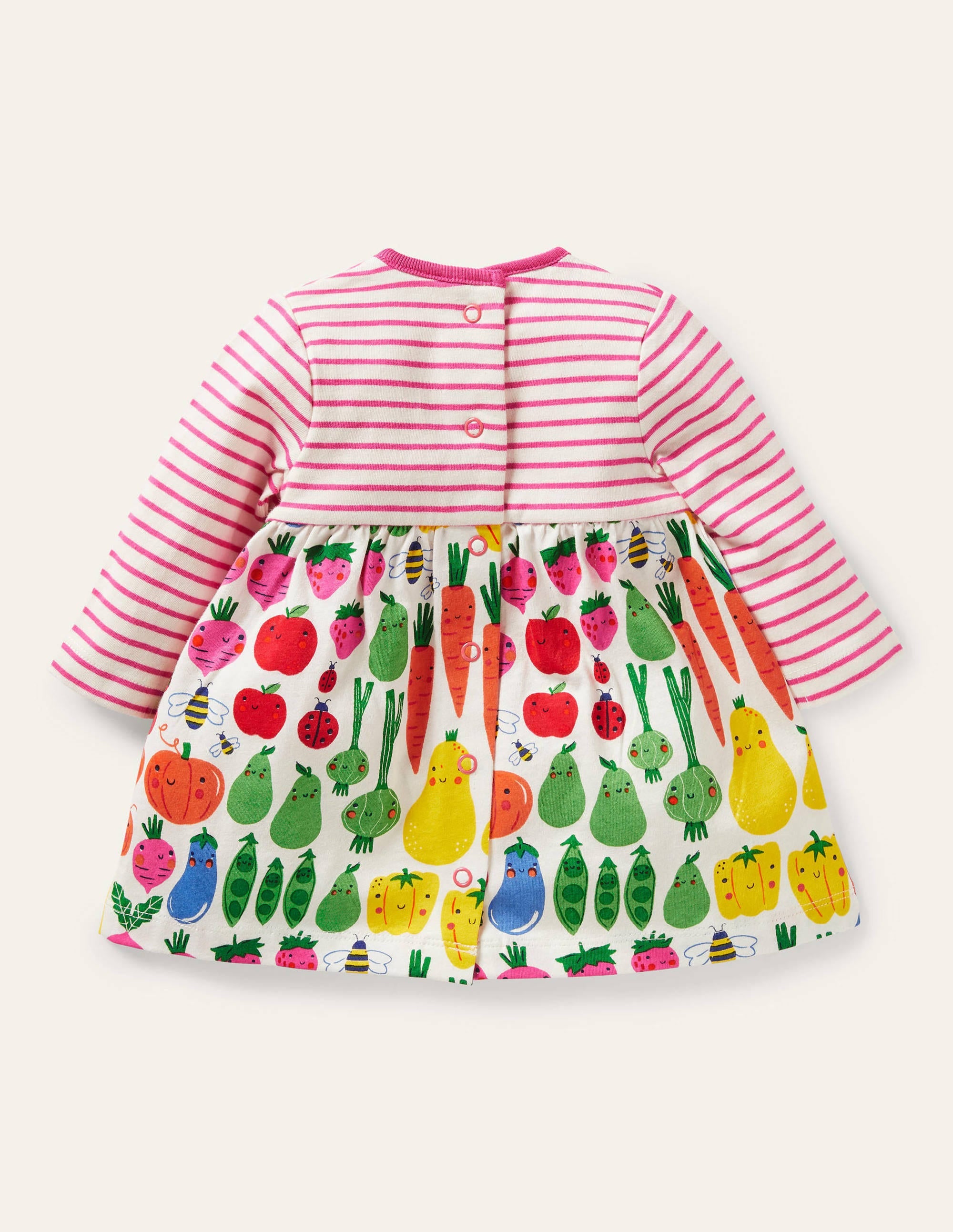 Jersey Hotchpotch Dress-Ivory Garden Gang - Image 2