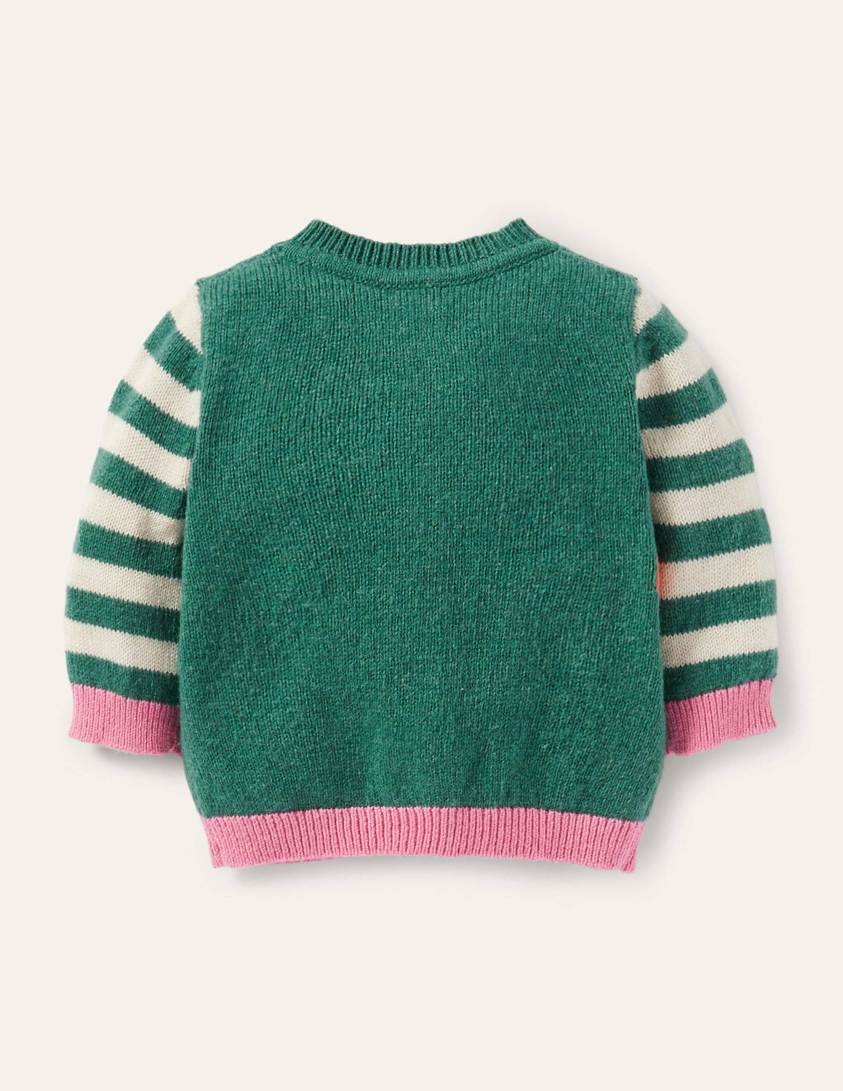 Animal Logo Cardigan-Ivory/Sardinia Green Squirrel-2