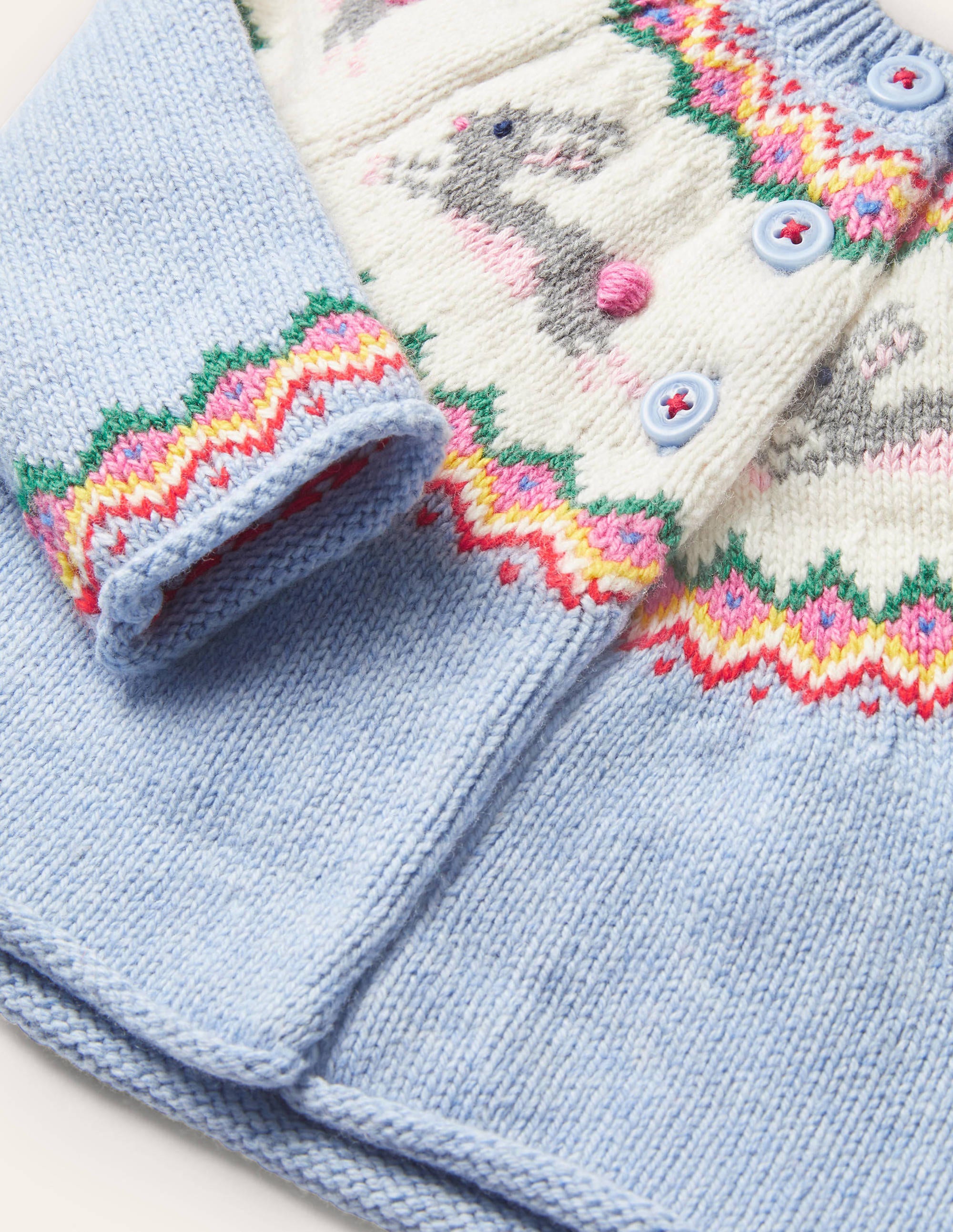 Fair Isle Cardigan-Sky Blue Bunnies - Image 3