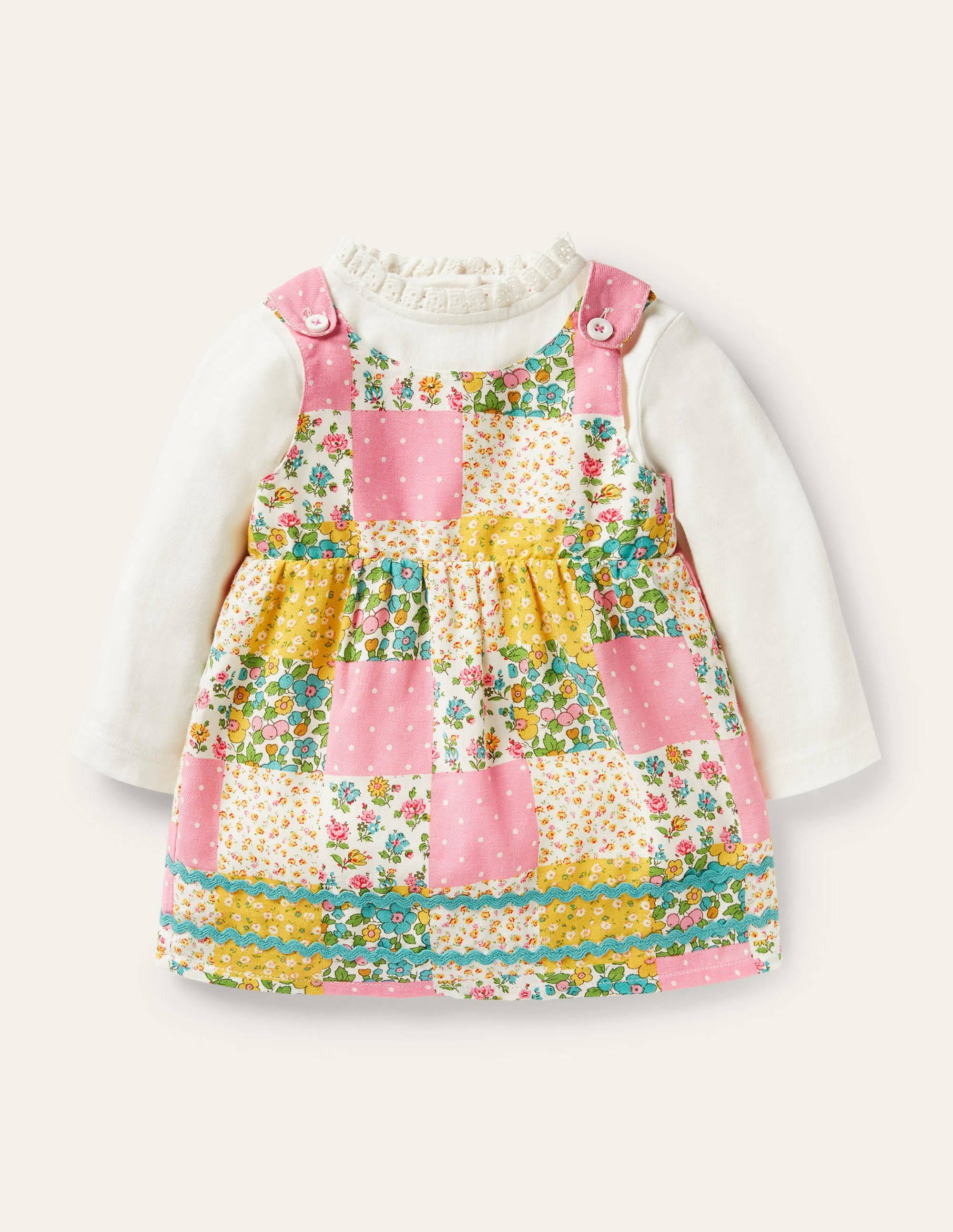 Patchwork Pinnie Set-Multi Patchwork Floral - Image 1