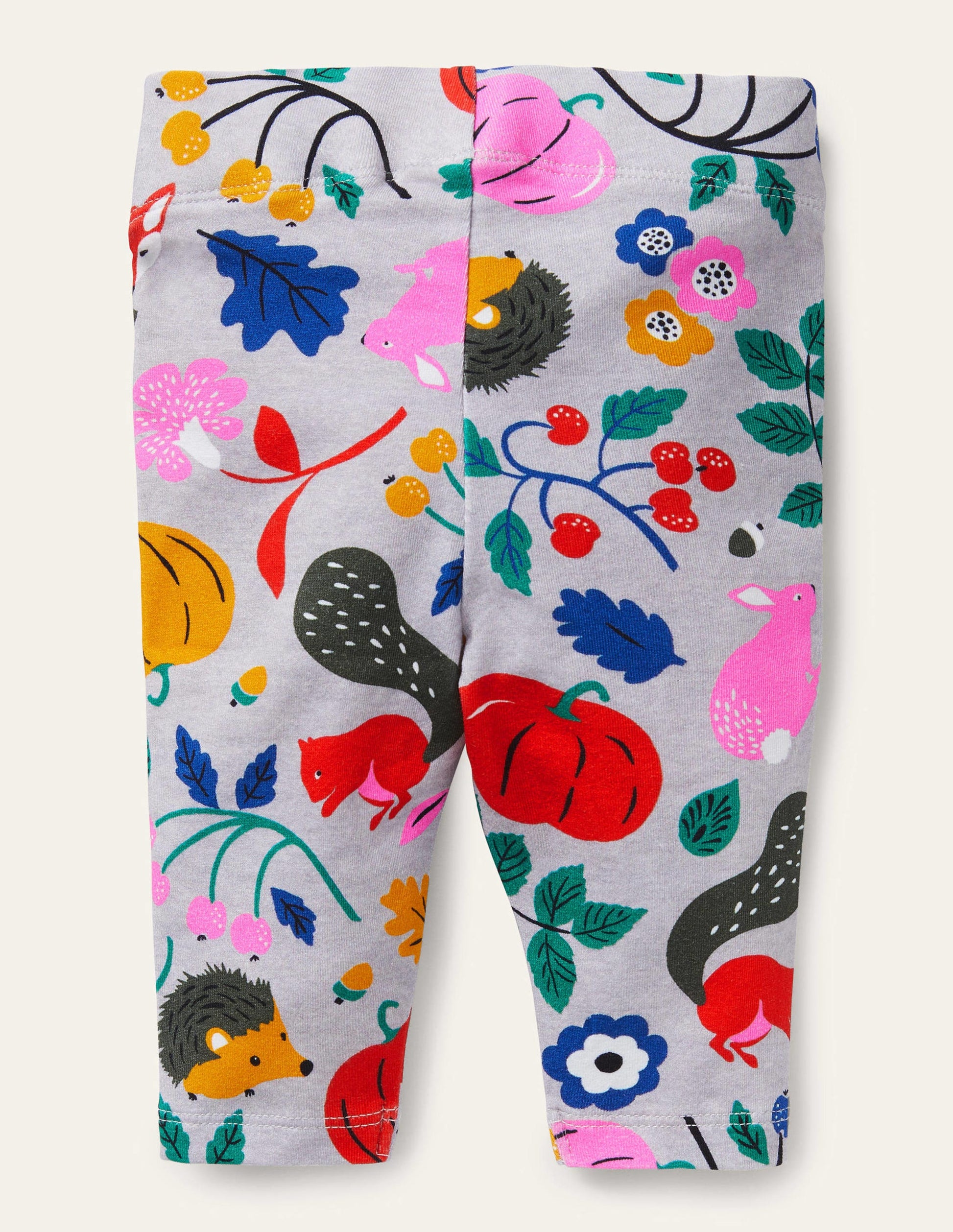Baby Leggings-Grey Marl Forest Friends-2