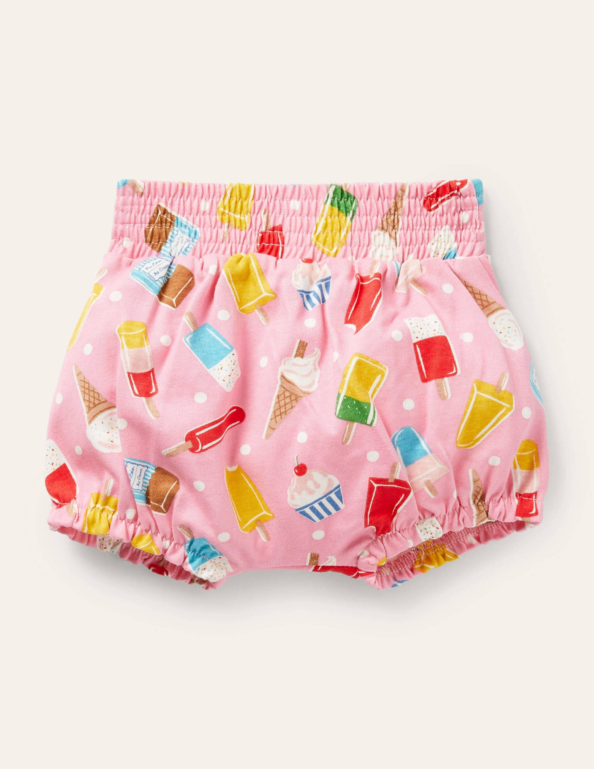 Printed Jersey Shorts-Pink Lemonade Ice Cream Spot-1