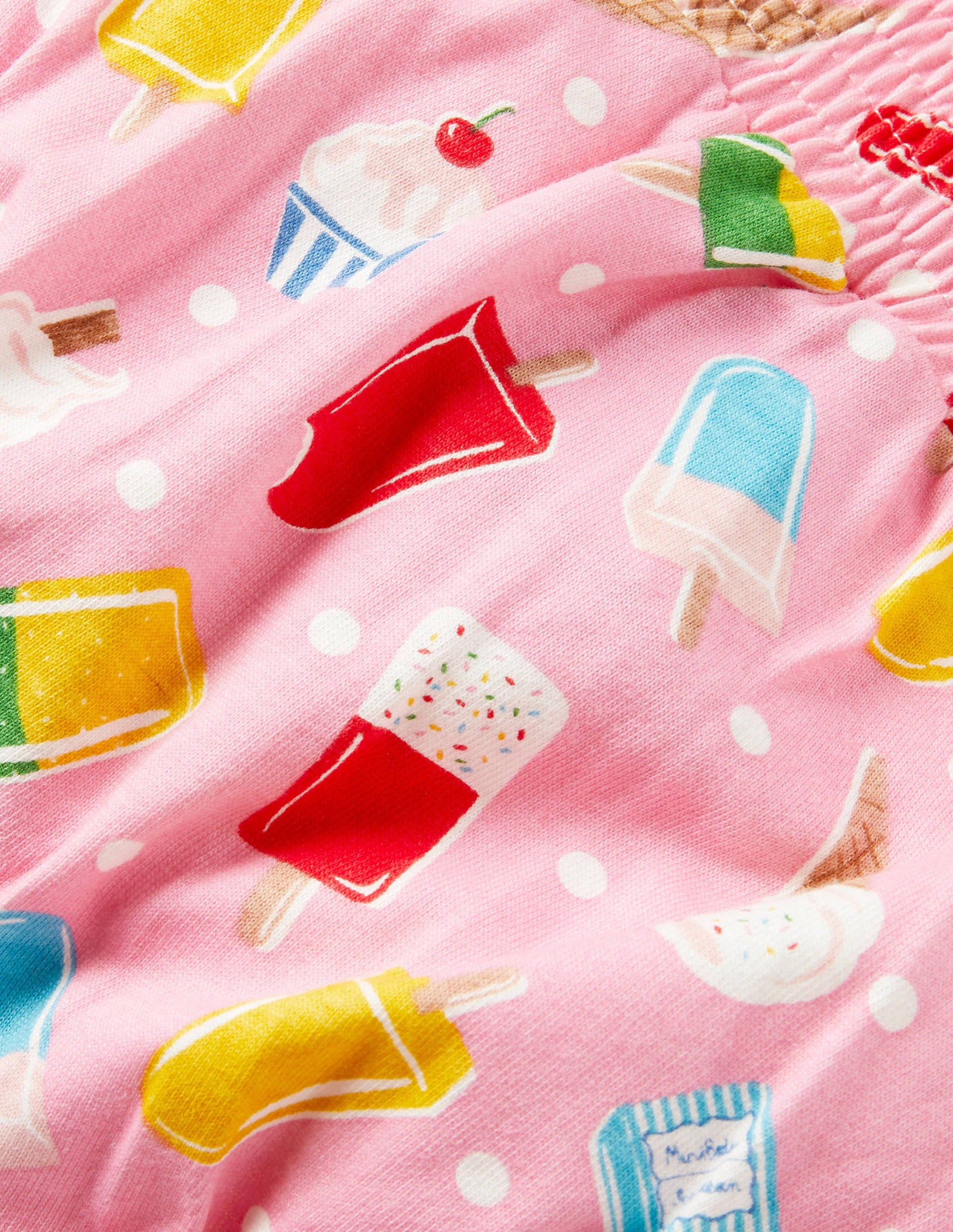 Printed Jersey Shorts-Pink Lemonade Ice Cream Spot-3