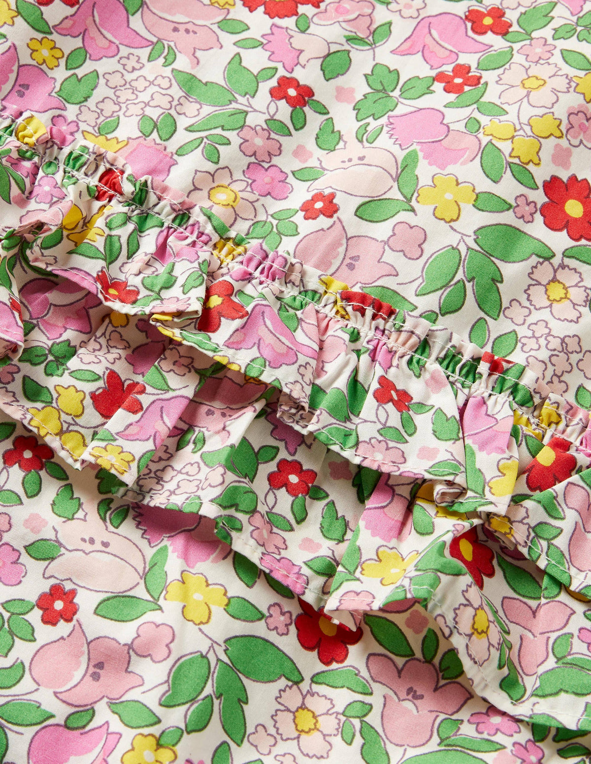 Frill Woven Romper-Pink Lemonade Vintage Floral - Image 3