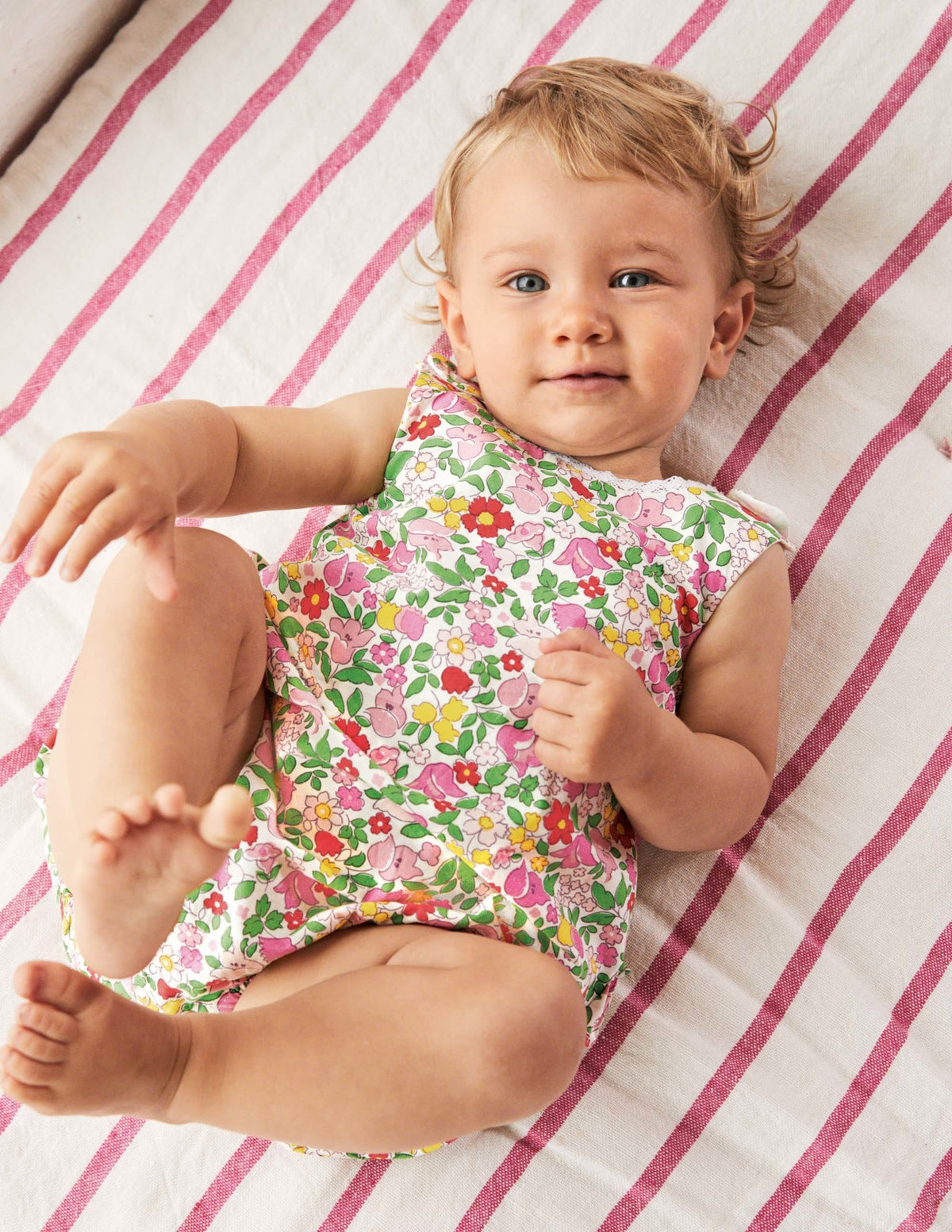 Frill Woven Romper-Pink Lemonade Vintage Floral - Image 4