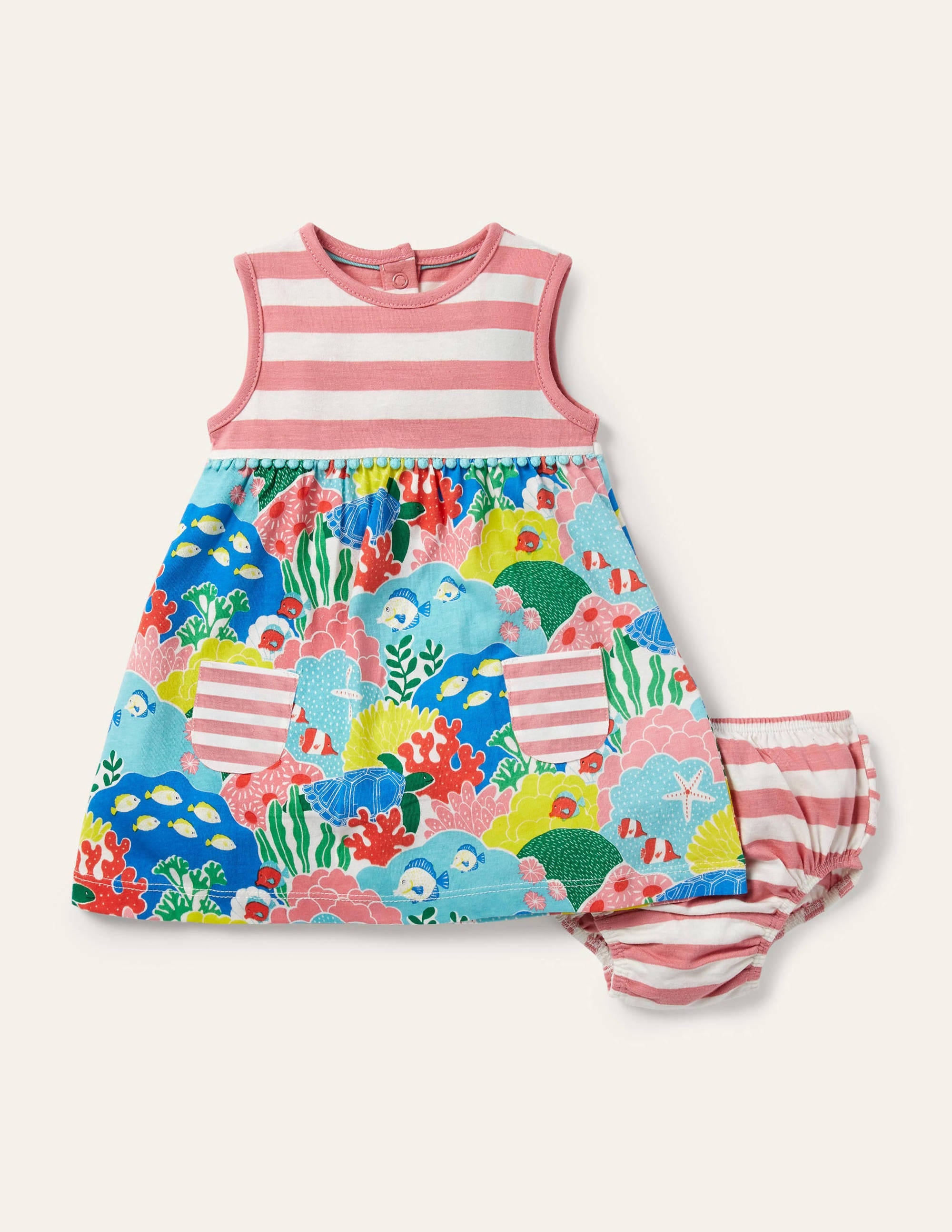 Printed Jersey Dress-Multi Coral Reef - Image 1