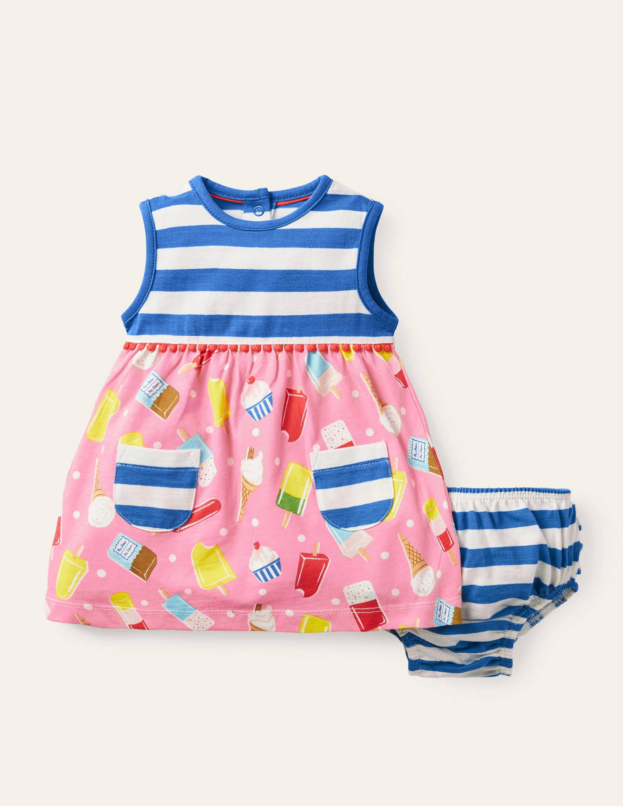 Printed Jersey Dress-Pink Lemonade Ice Creams - Image 1