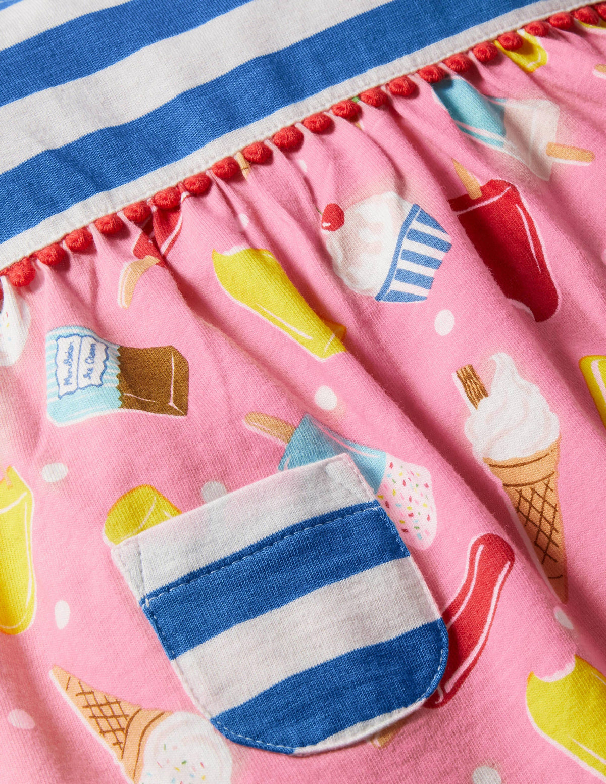 Printed Jersey Dress-Pink Lemonade Ice Creams - Image 3