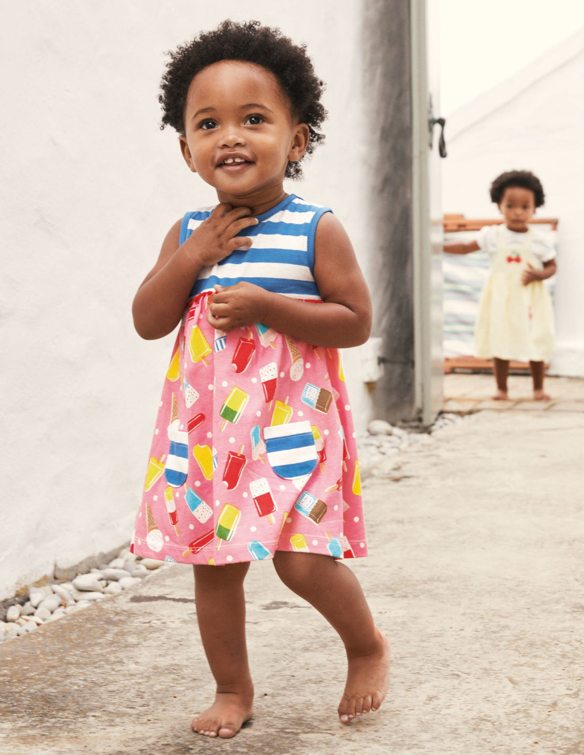 Printed Jersey Dress-Pink Lemonade Ice Creams - Image 4