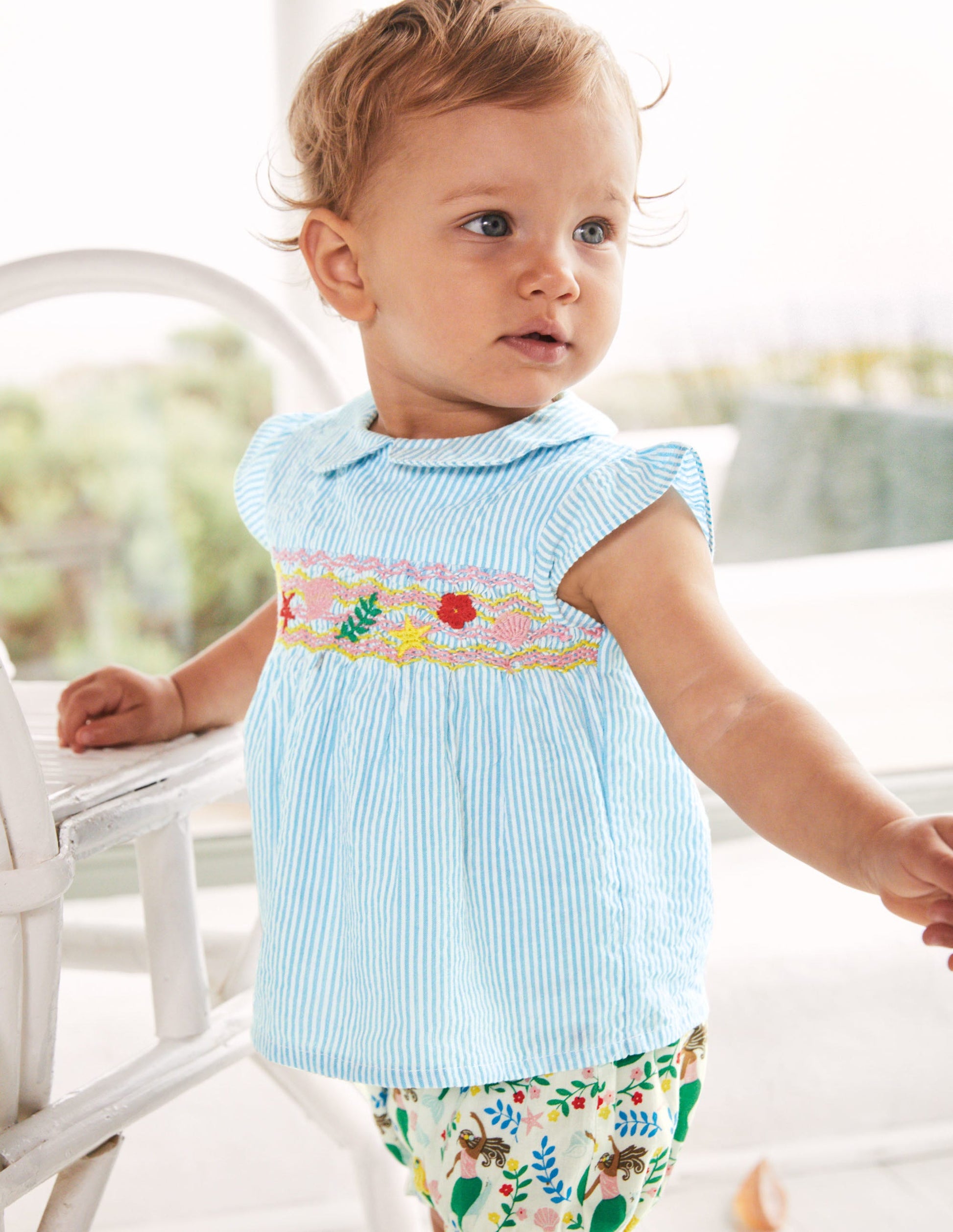 Woven Short Set-Ivory Mermaid Garden-4