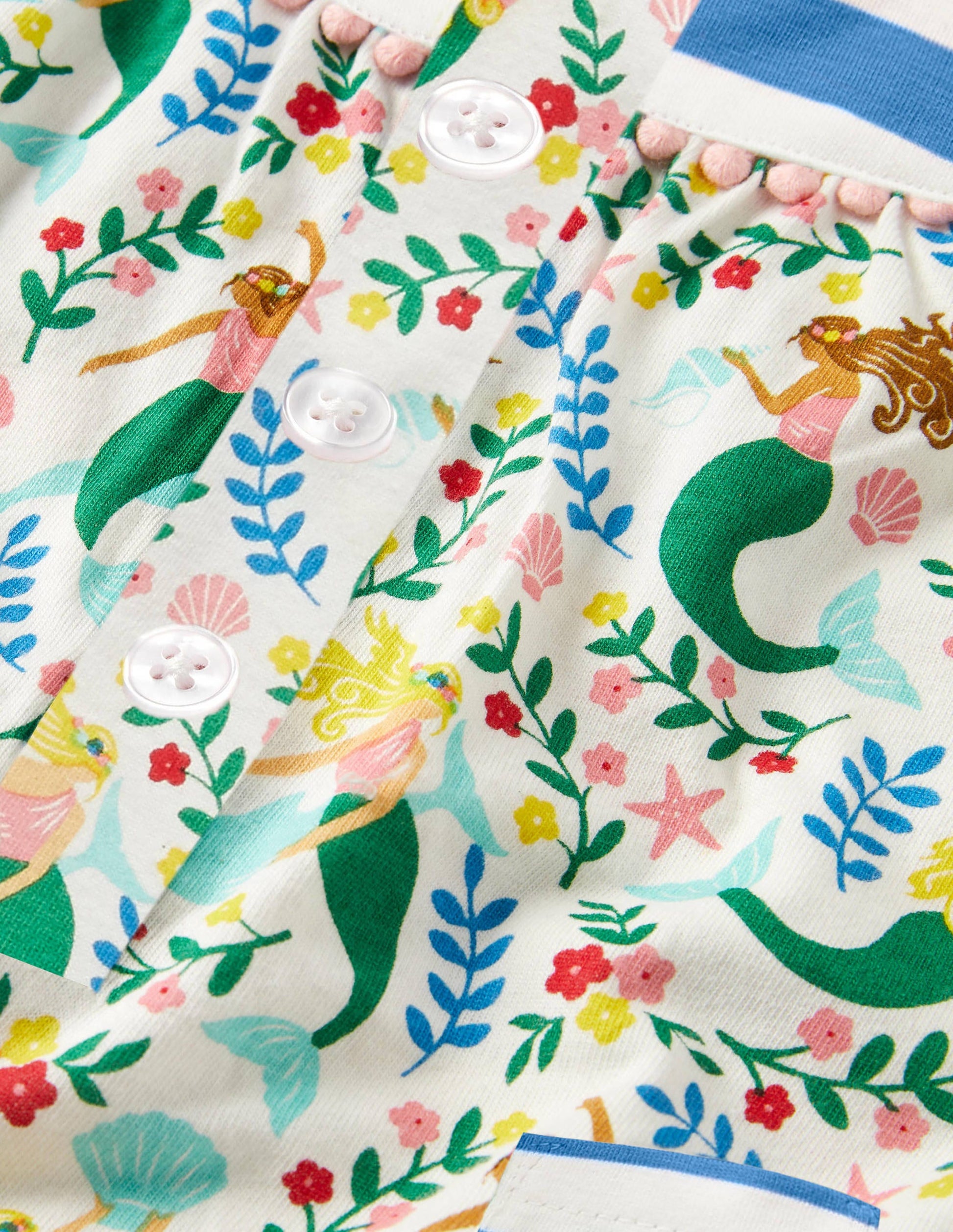 Jersey Hotchpotch Romper-Ivory Mermaid Garden-3
