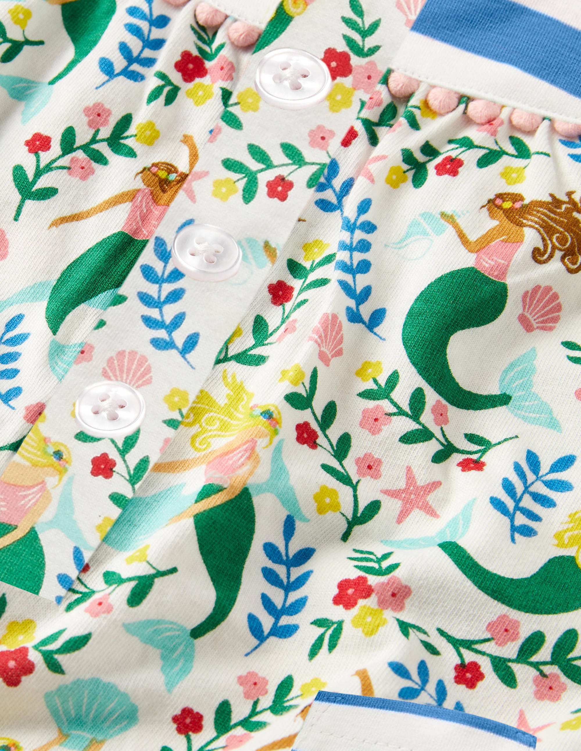 Jersey Hotchpotch Romper-Ivory Mermaid Garden - Image 3