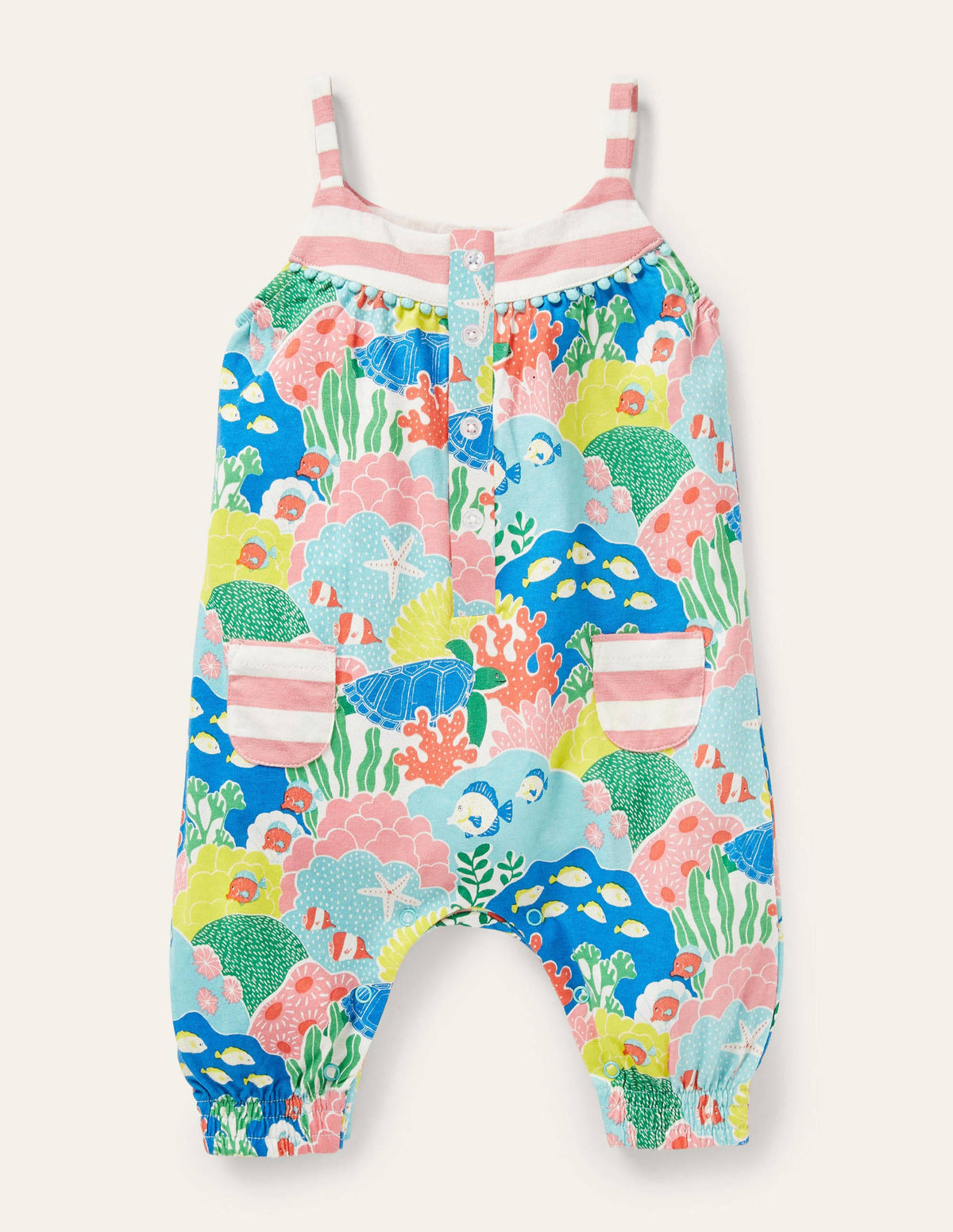 Jersey Hotchpotch Romper-Multi Coral Reef-1