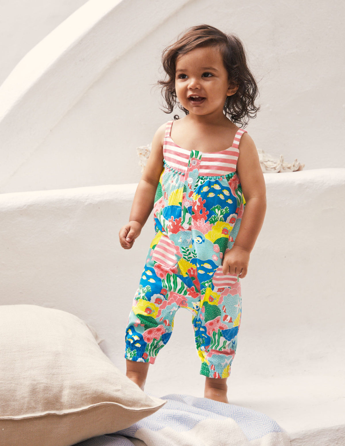 Jersey Hotchpotch Romper-Multi Coral Reef - Image 4