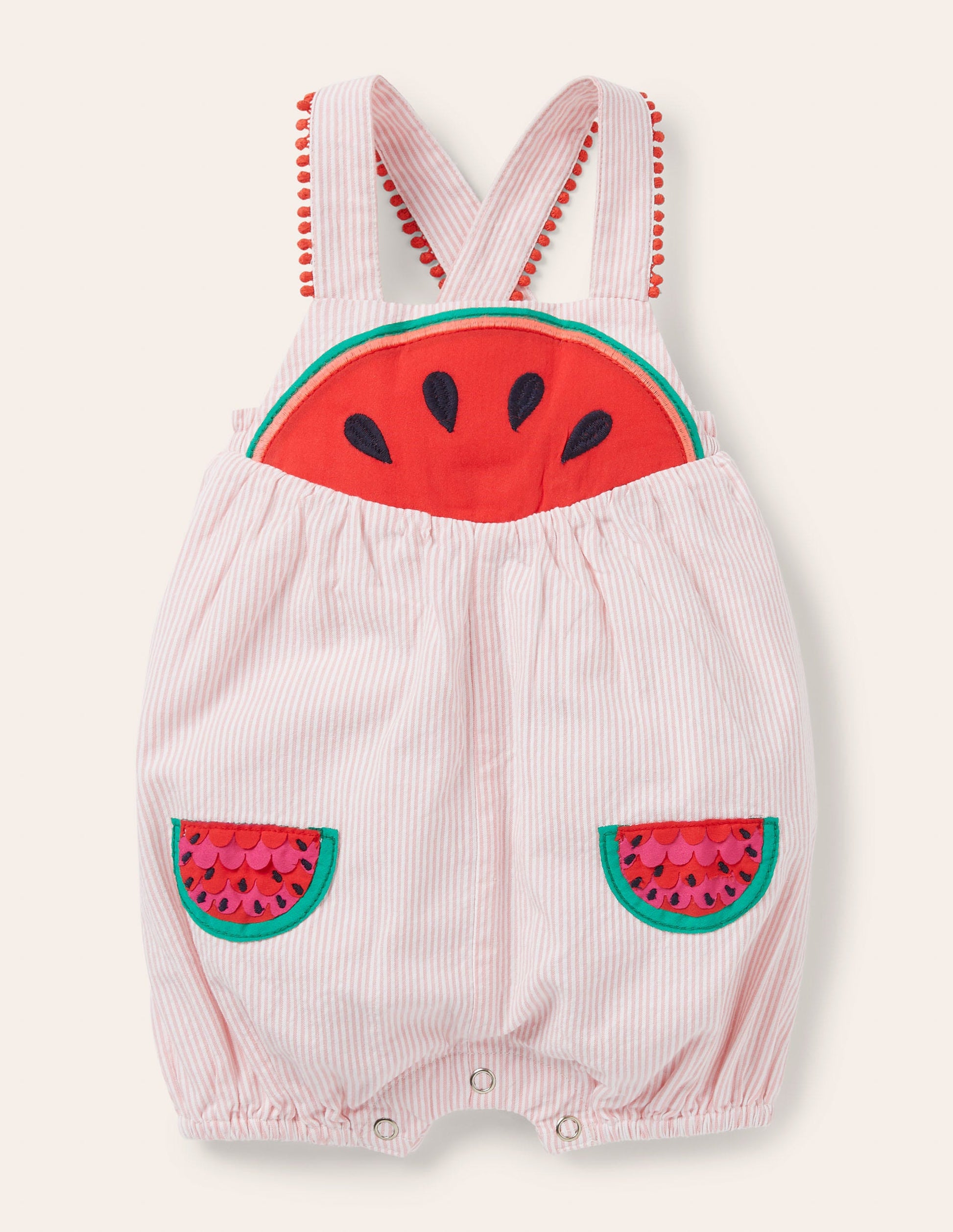 Fun Ticking Romper-Pink Lemonade Watermelons-1