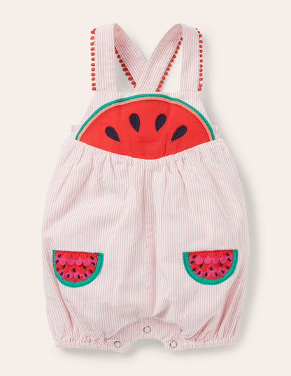 Fun Ticking Romper-Pink Lemonade Watermelons-1