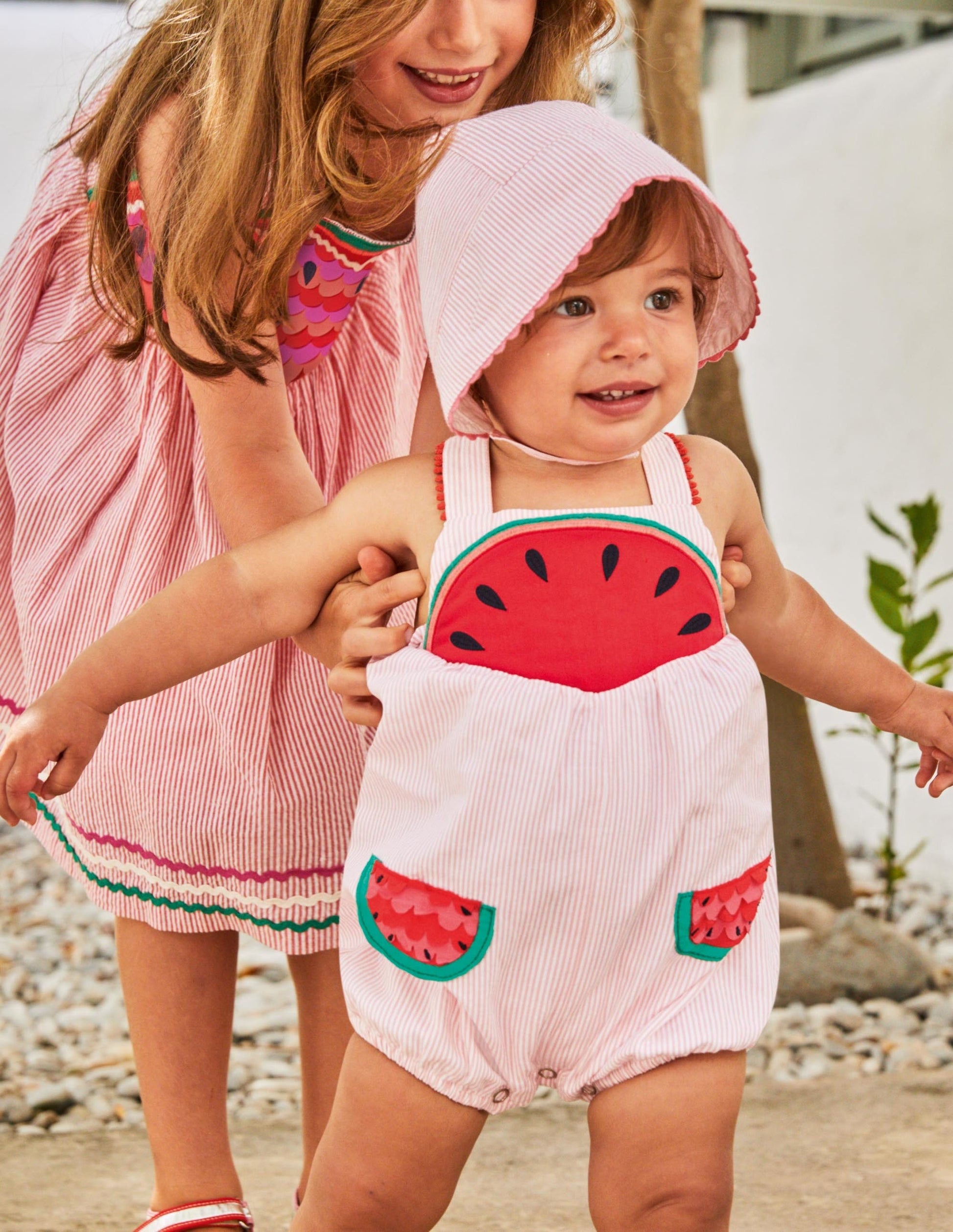 Fun Ticking Romper-Pink Lemonade Watermelons-3