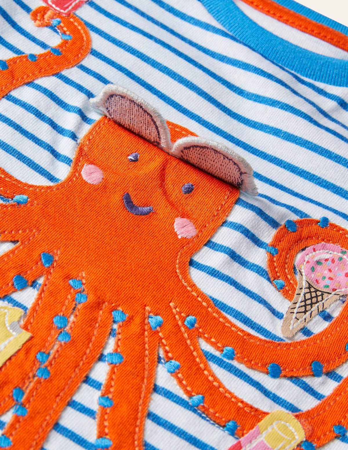 Animal Adventures Flap T-shirt-Ivory/Moroccan Blue Octopus - Image 3