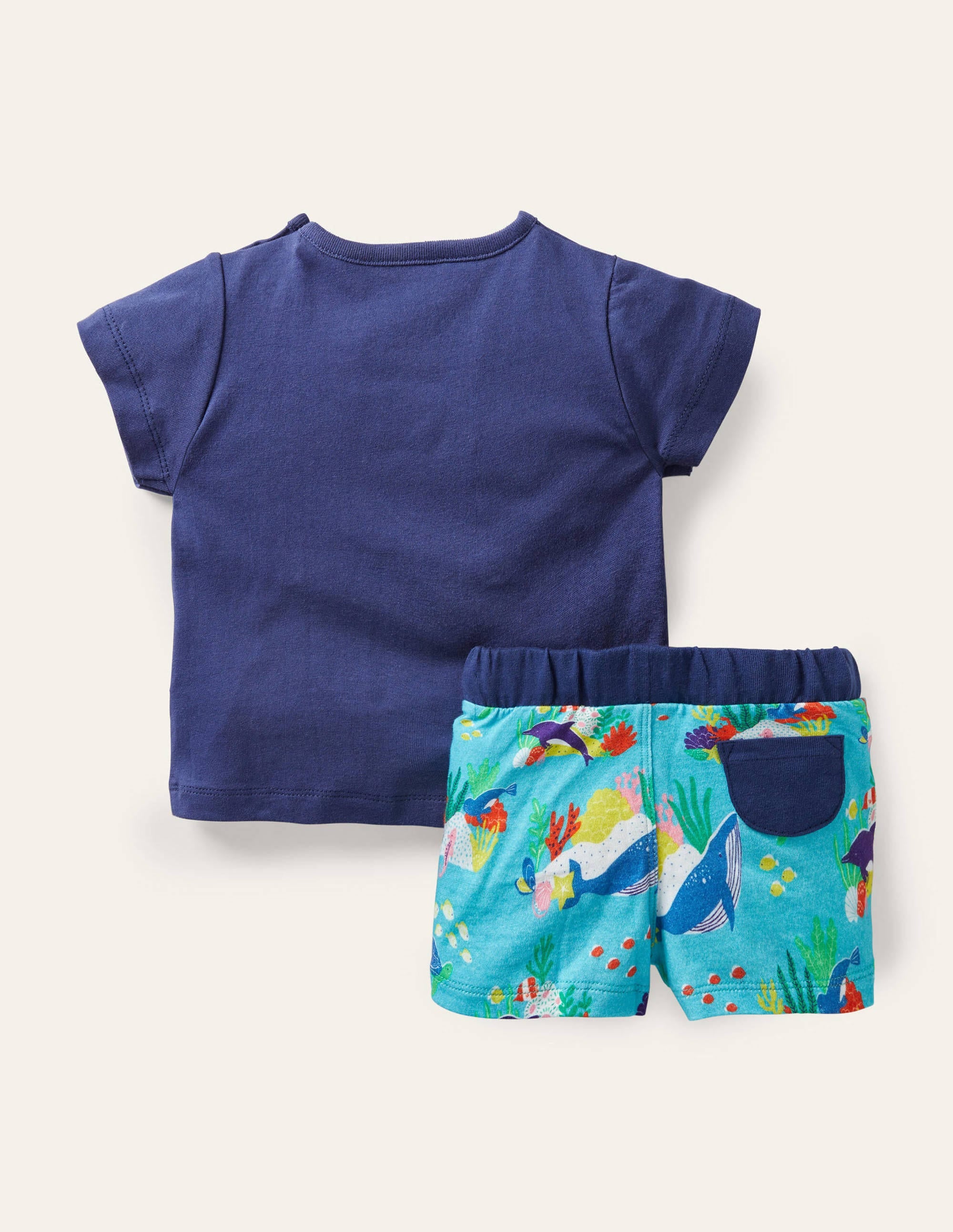 Applique' Short Set-Aqua Blue Under the Sea - Image 2