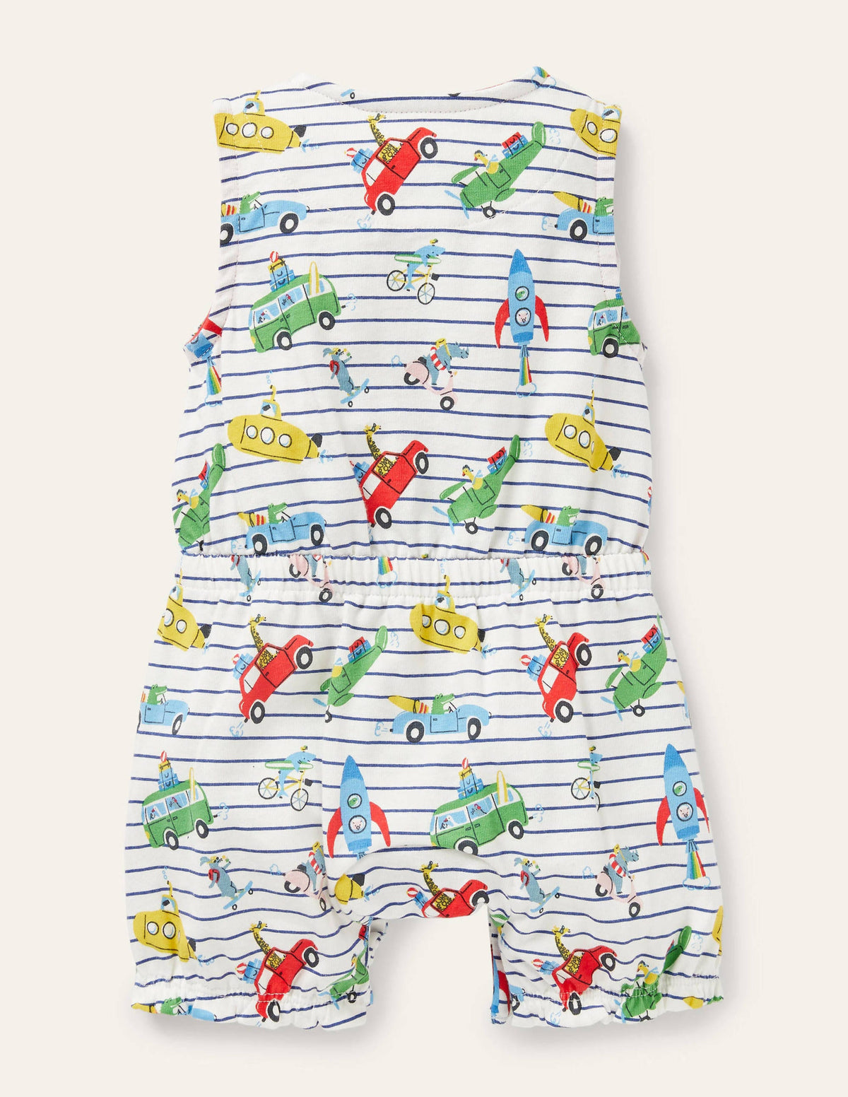 Animal Adventures Romper-Ivory/Blue Animal Adventures - Image 2