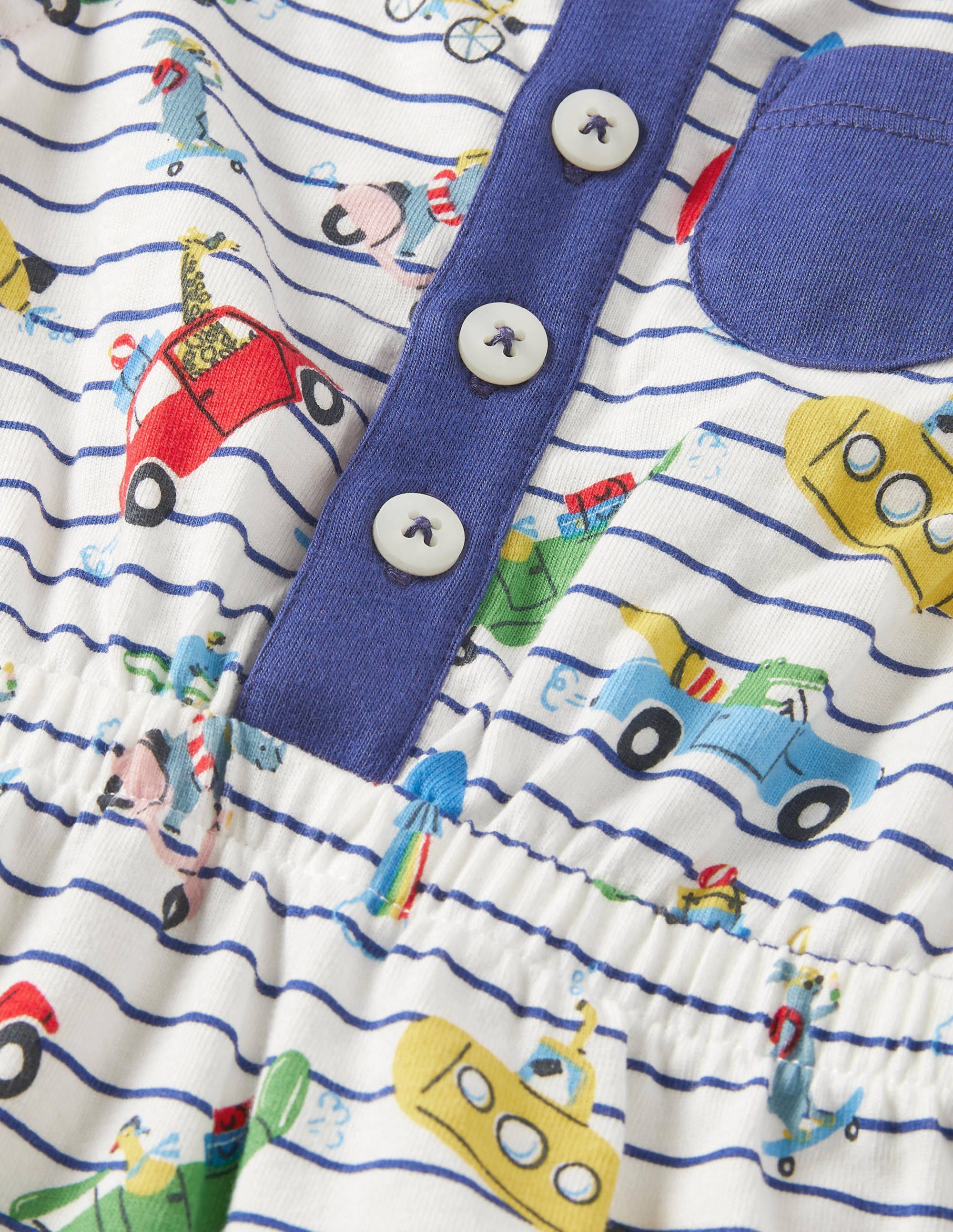 Animal Adventures Romper-Ivory/Blue Animal Adventures - Image 3