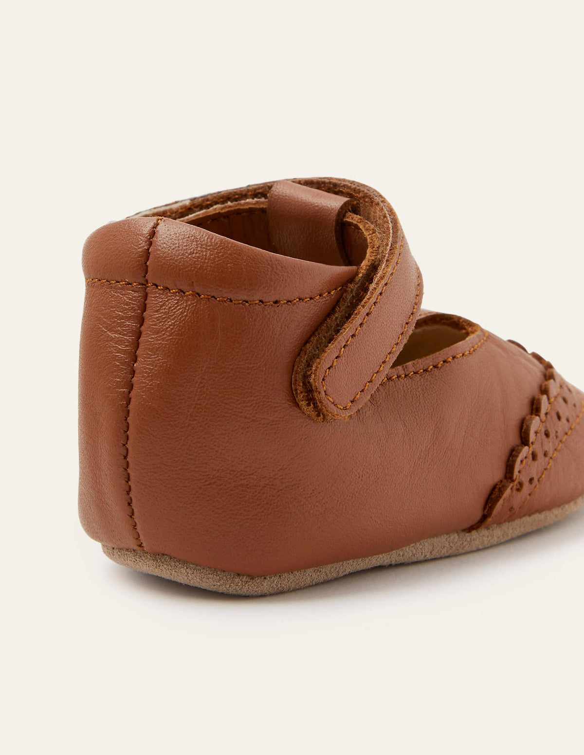 Leather Baby Shoes-Tan - Image 2