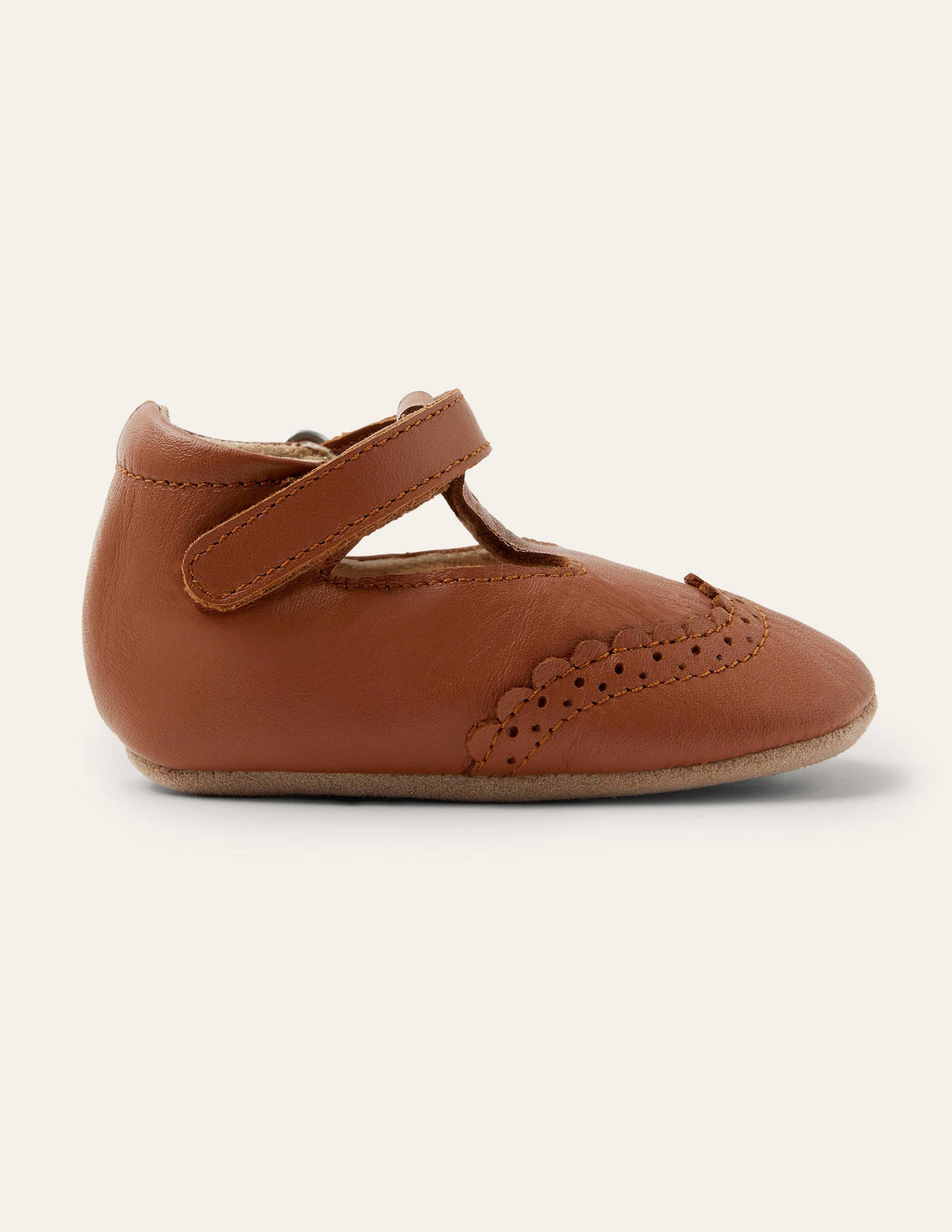 Leather Baby Shoes-Tan-3