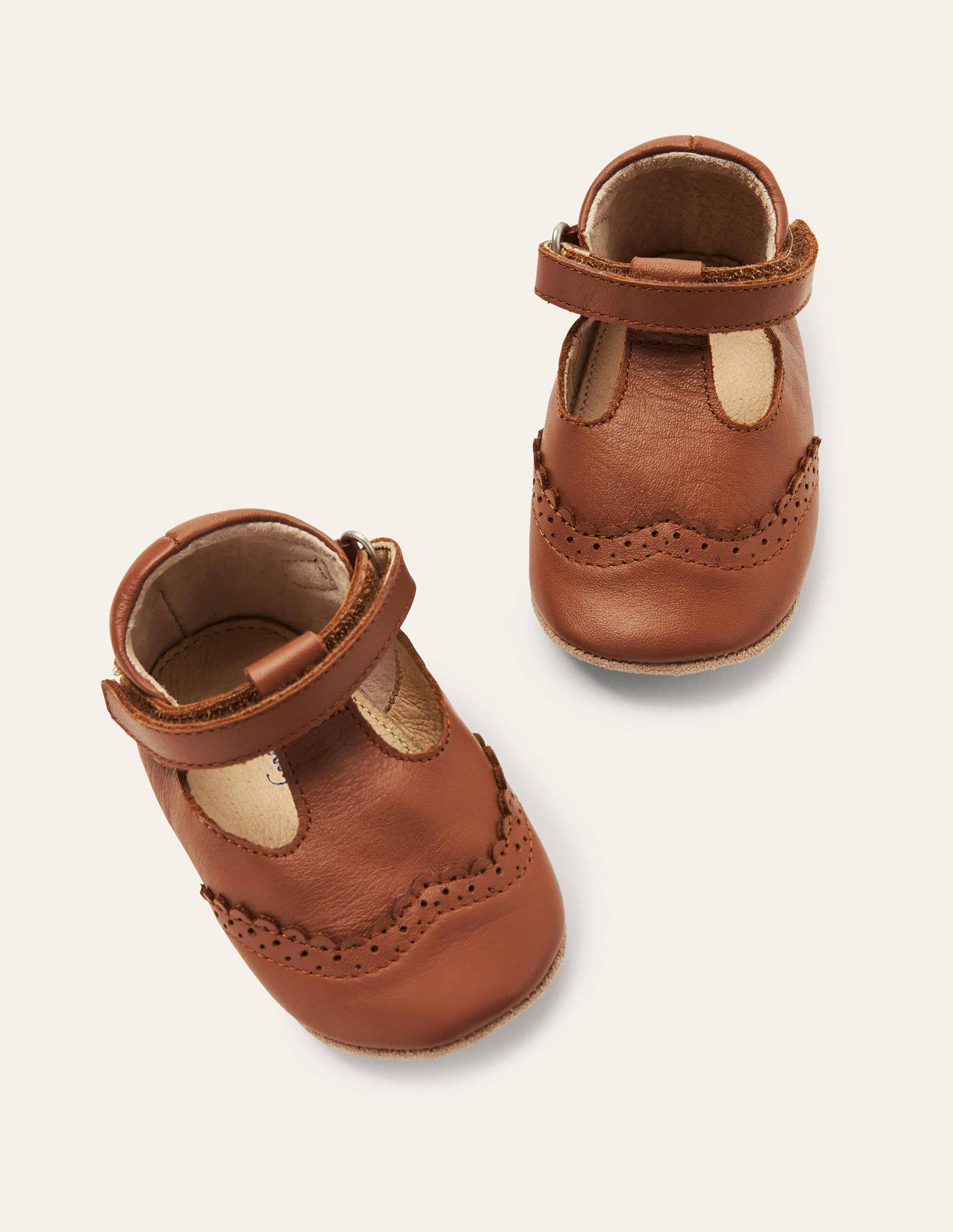 Leather Baby Shoes-Tan-1