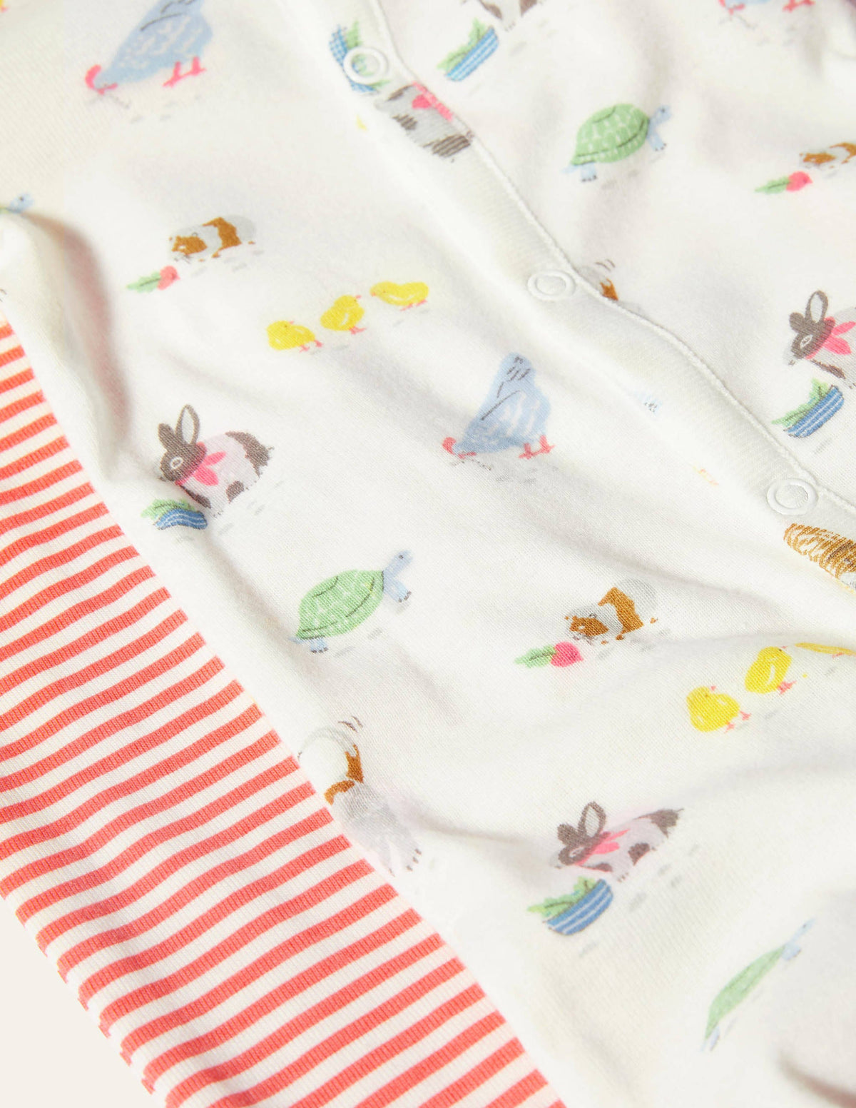 Organic Twin Pack Sleepsuit-Ivory Pet Friends - Image 3