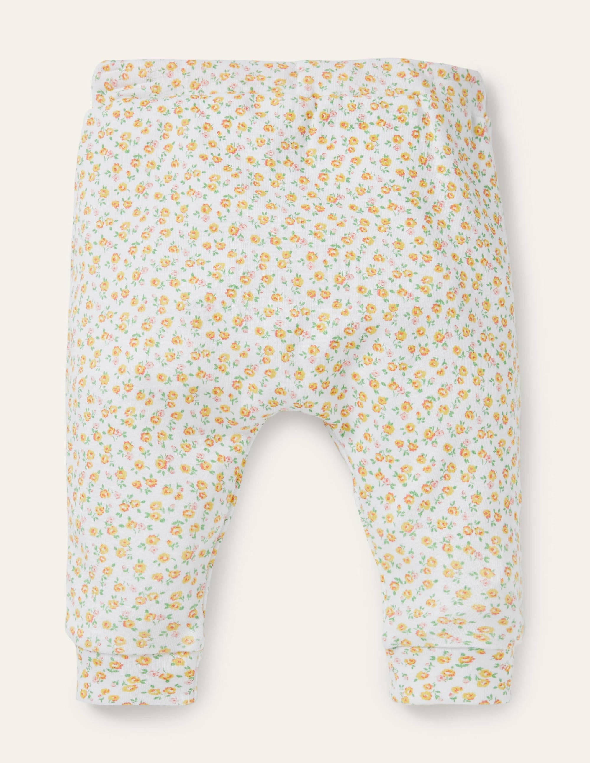 Organic Newborn Leggings-Sweetcorn Yellow Floral - Image 2
