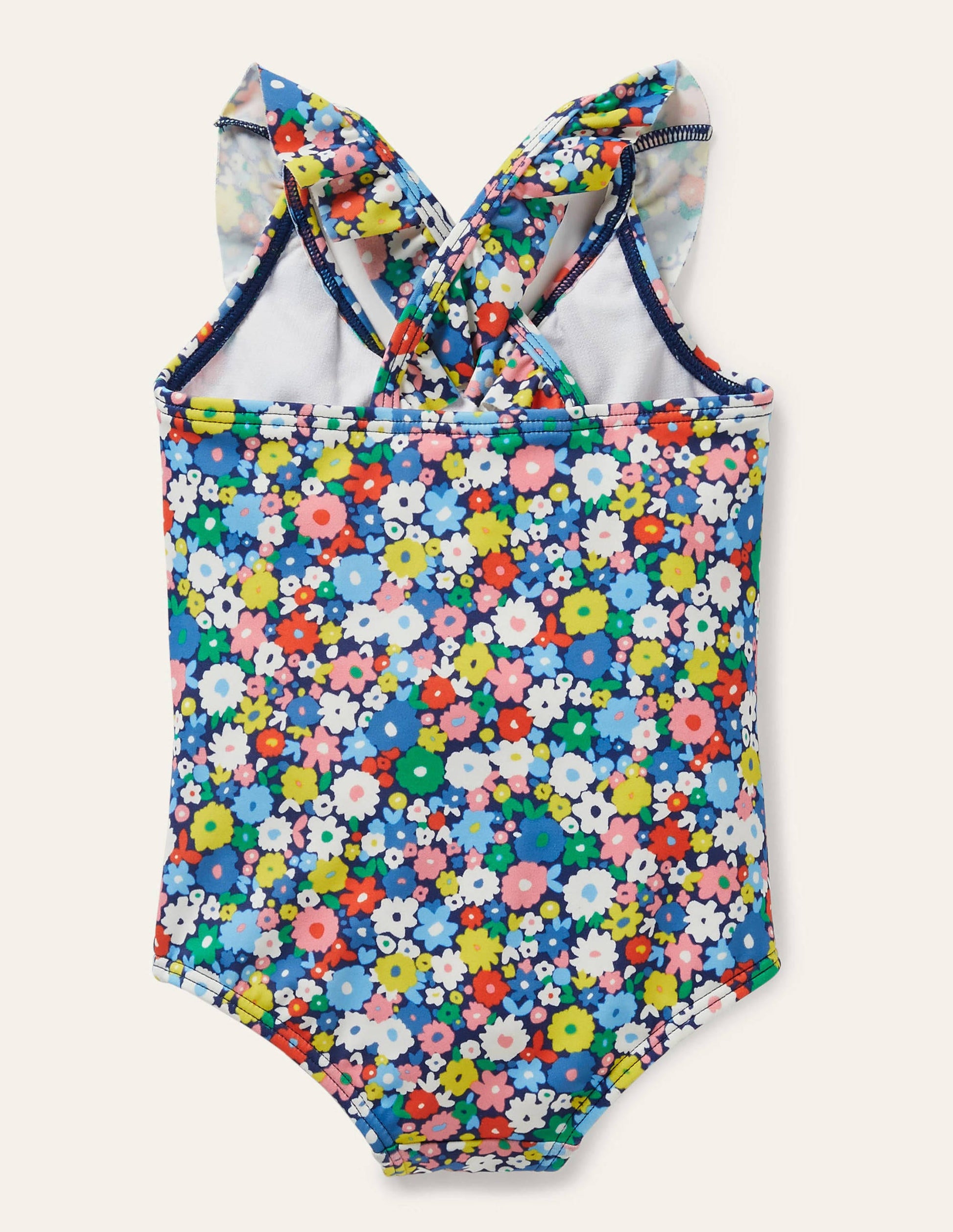Frilly Cross-back Swimsuit-Firecracker Flowerpatch-2
