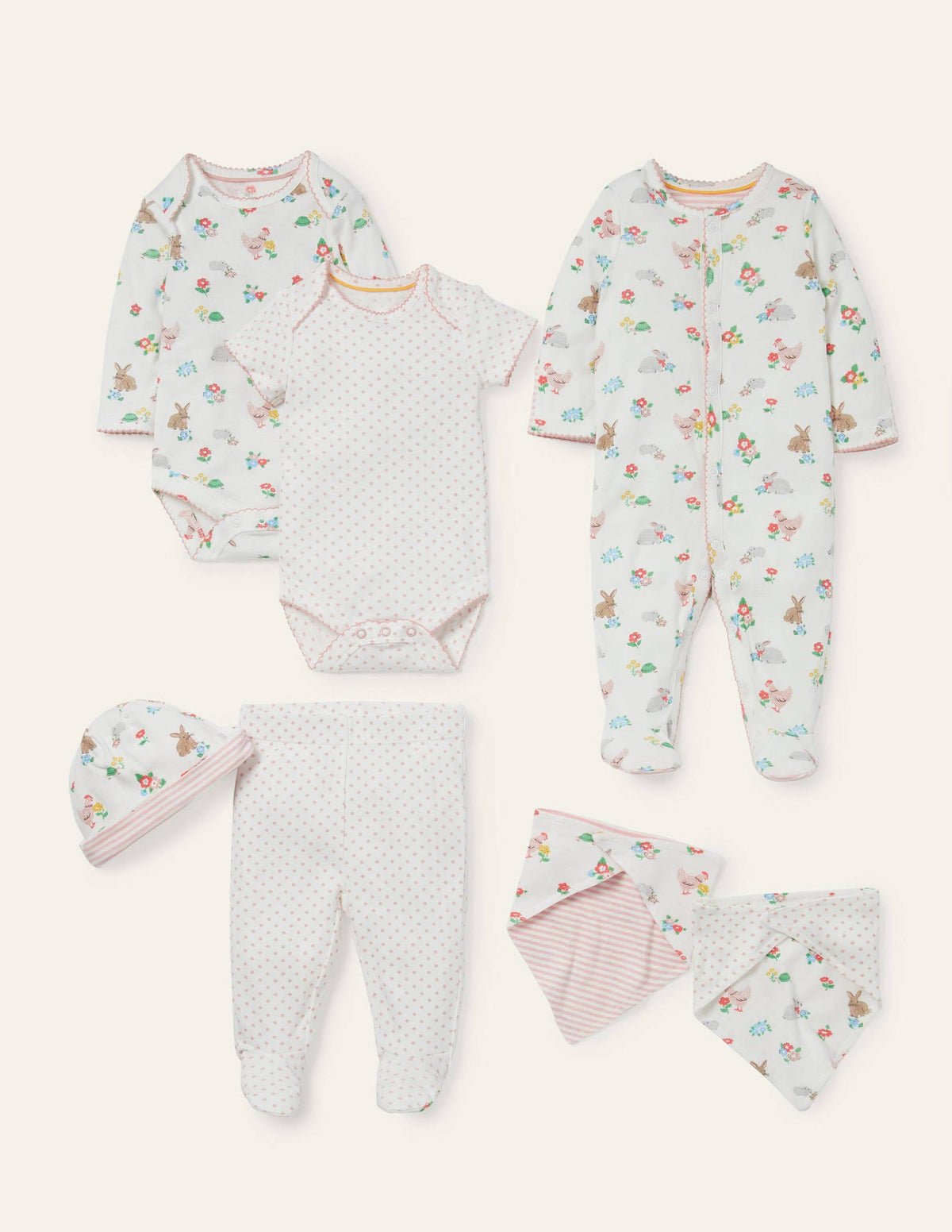 Organic Pets 7 Piece Gift Set-Ivory Floral Pets - Image 1
