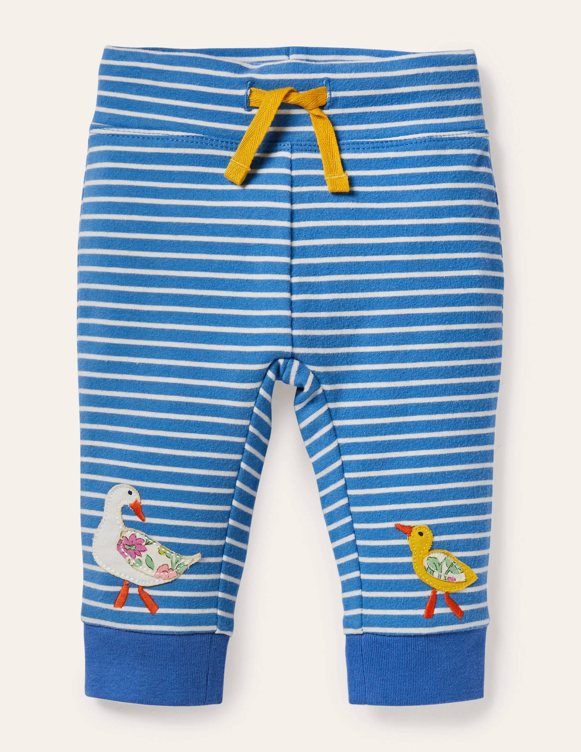 Appliqué Jersey Bottoms-Venice Blue/Ivory - Image 1