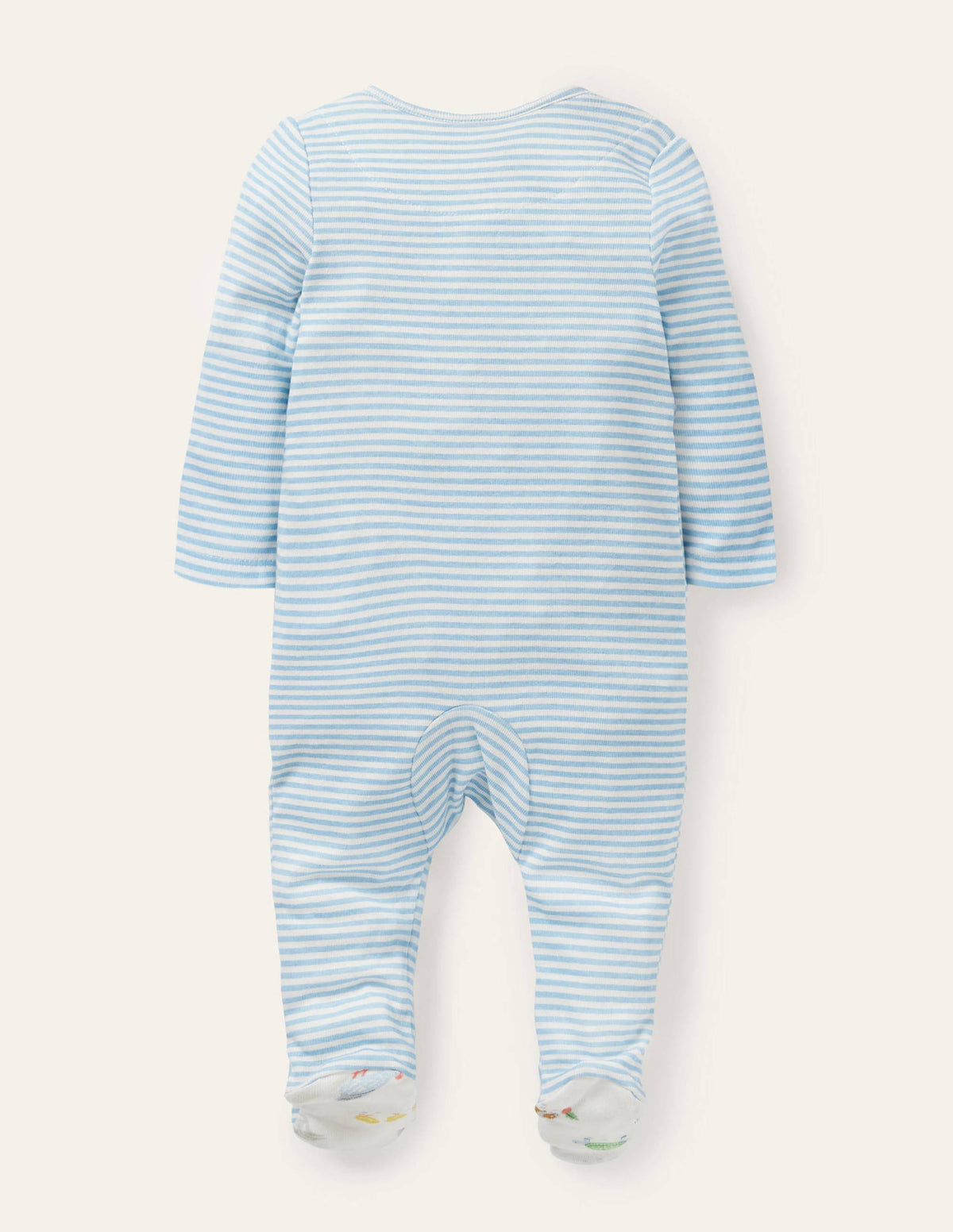Organic Zip-up Sleepsuit-Frosted Blue/Ivory-2