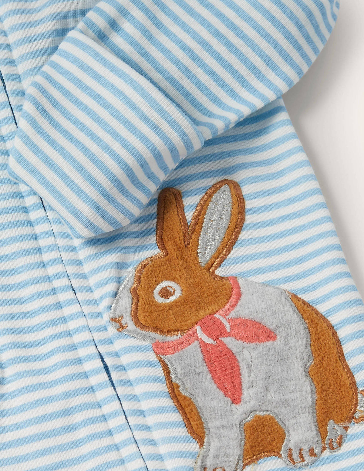 Organic Zip-up Sleepsuit-Frosted Blue/Ivory-3