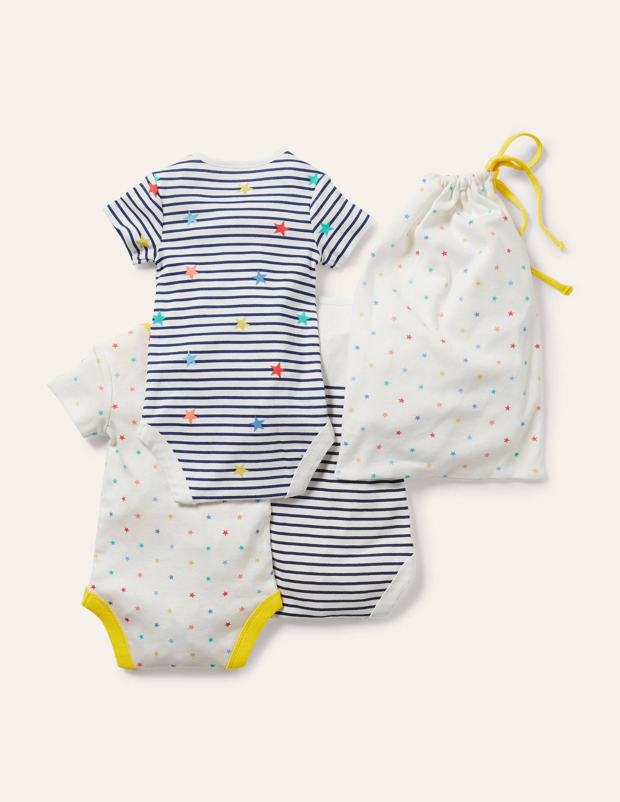 Organic 3 Pack Bodysuits-Multi Stars - Image 2