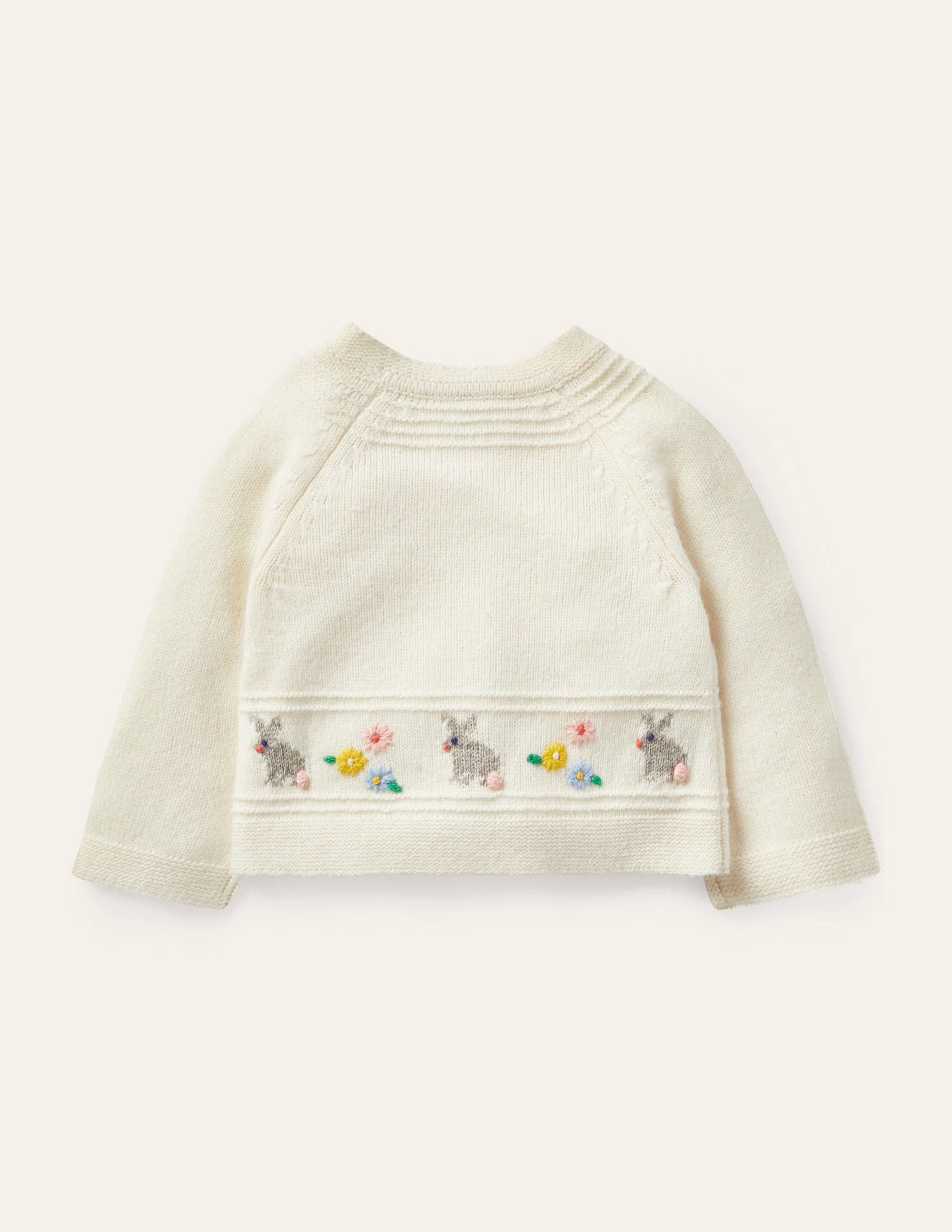 Newborn Fair Isle Cardigan-Ecru Marl Fair Isle Bunnies - Image 2