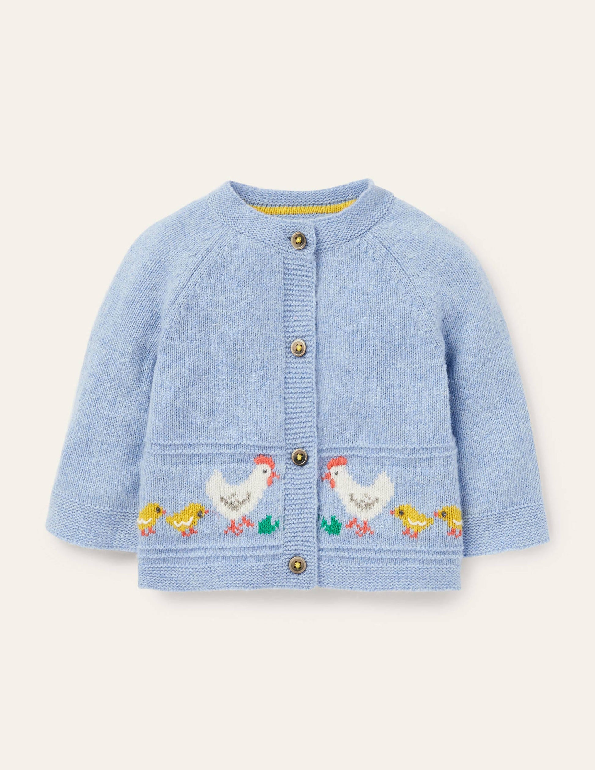 Newborn Fair Isle Cardigan-Frosted Blue Marl Ducks-1