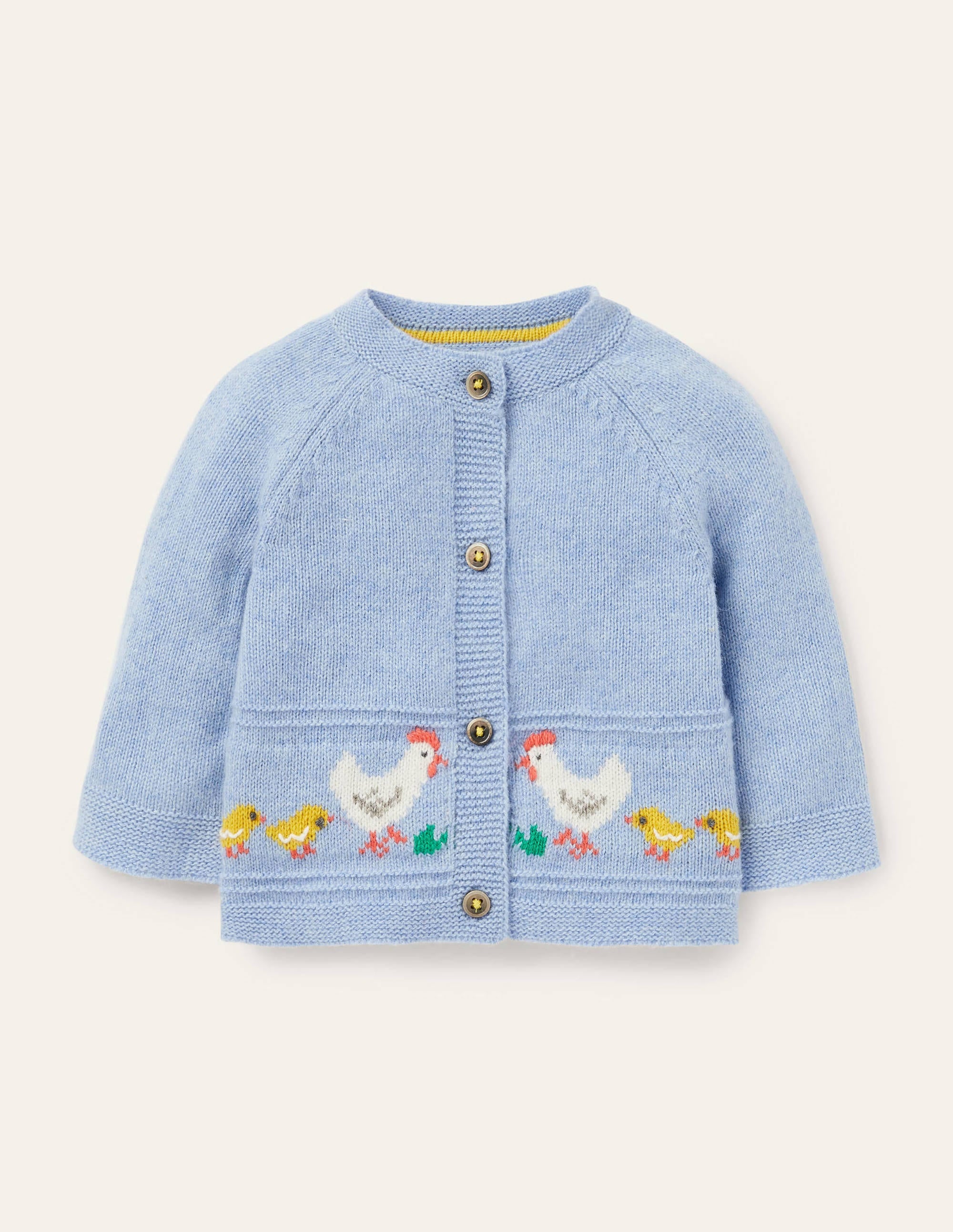 Newborn Fair Isle Cardigan-Frosted Blue Marl Ducks - Image 1