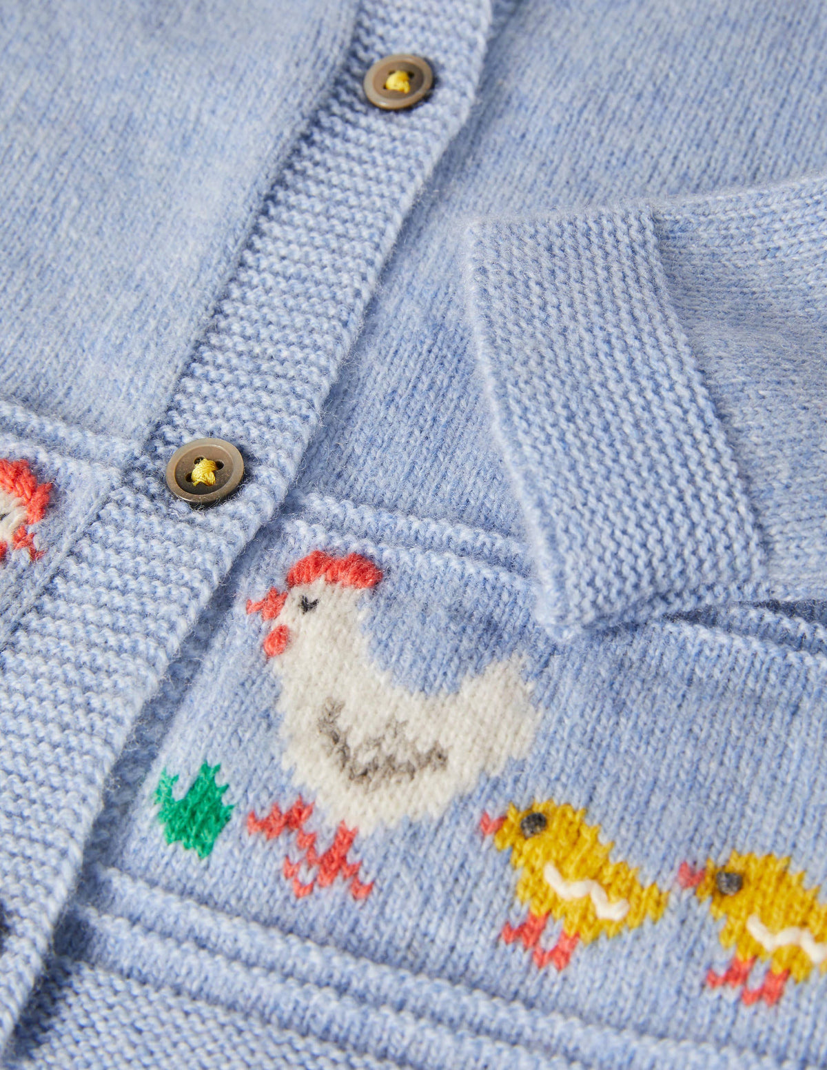 Newborn Fair Isle Cardigan-Frosted Blue Marl Ducks - Image 3